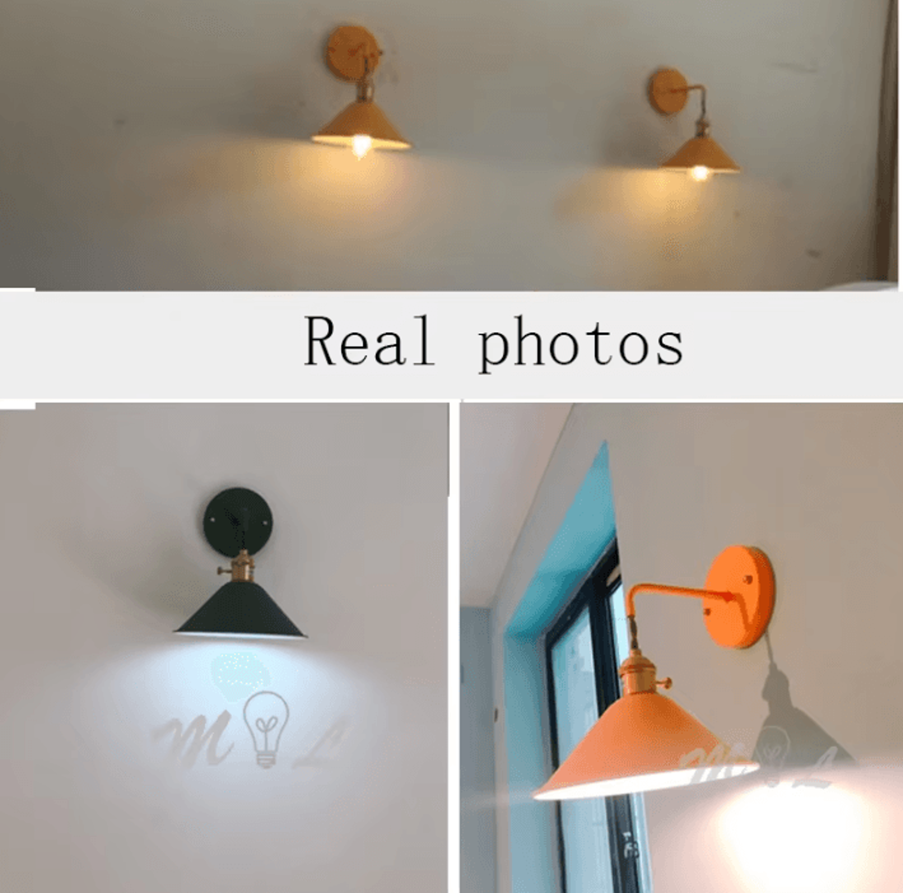 modern e27 iron wall sconce