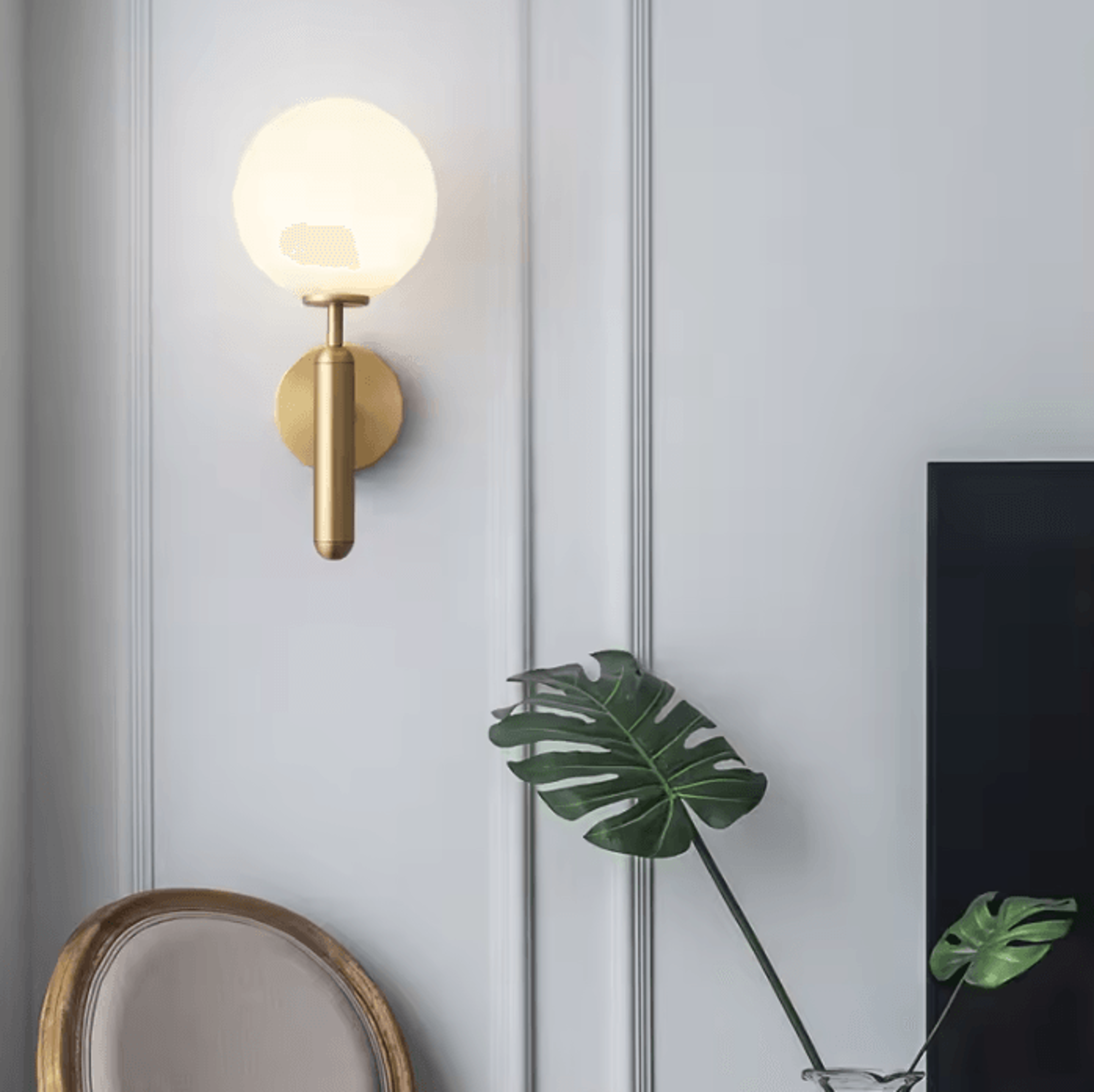 nordic gold glass led wall sconce
