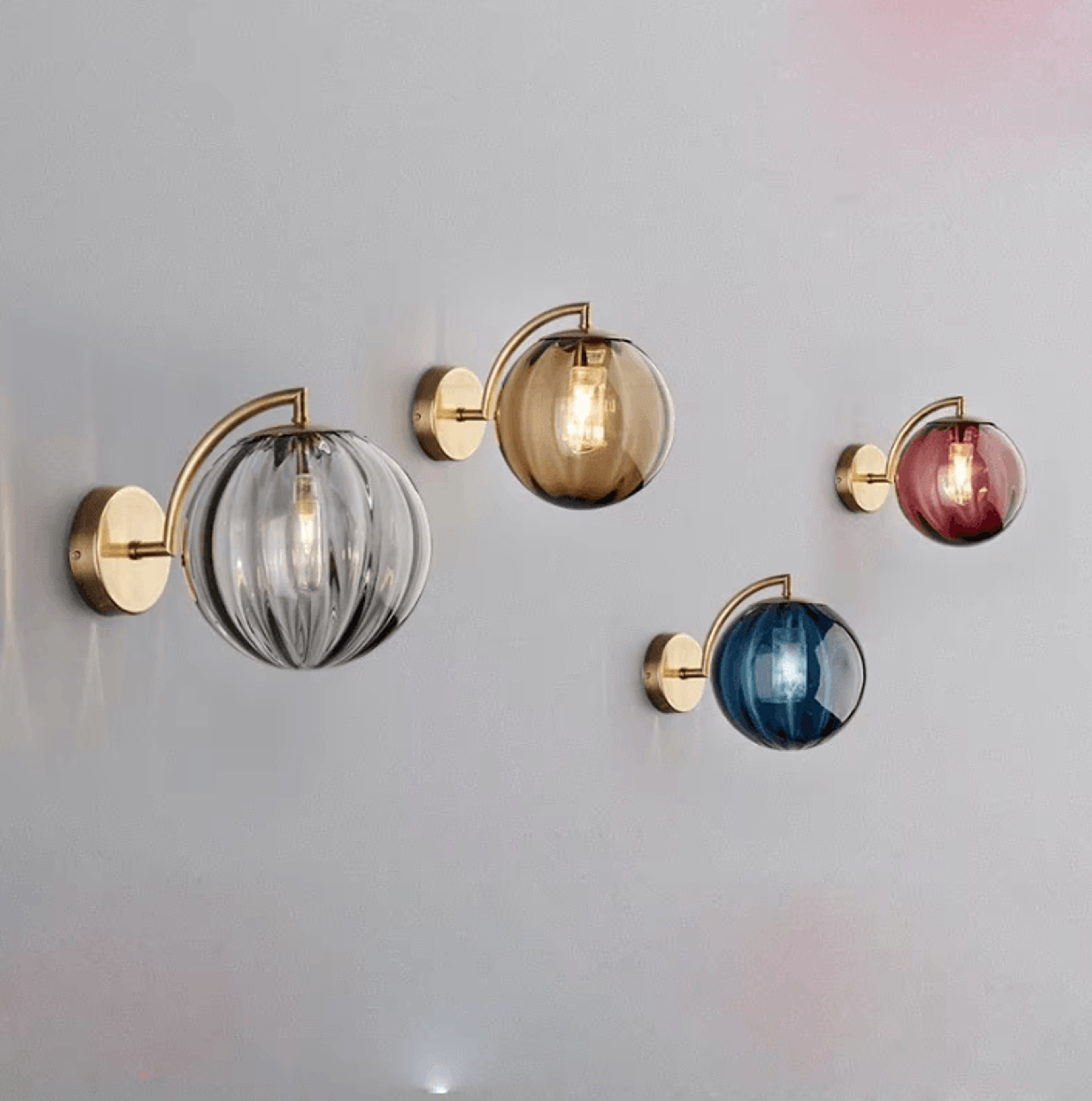 nordic glass ball e14 wall sconce