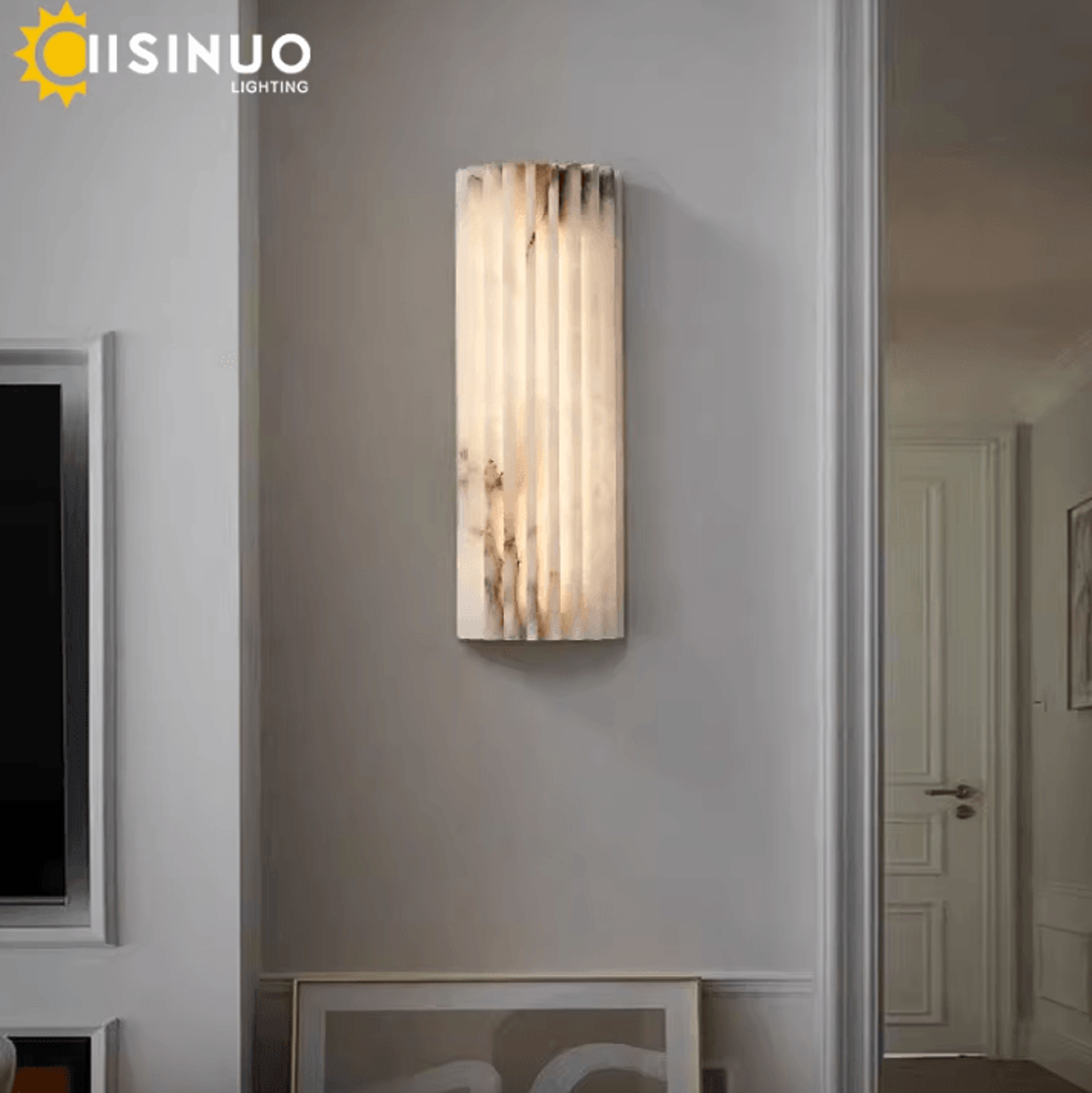 luxury spanish marble led wall sconce