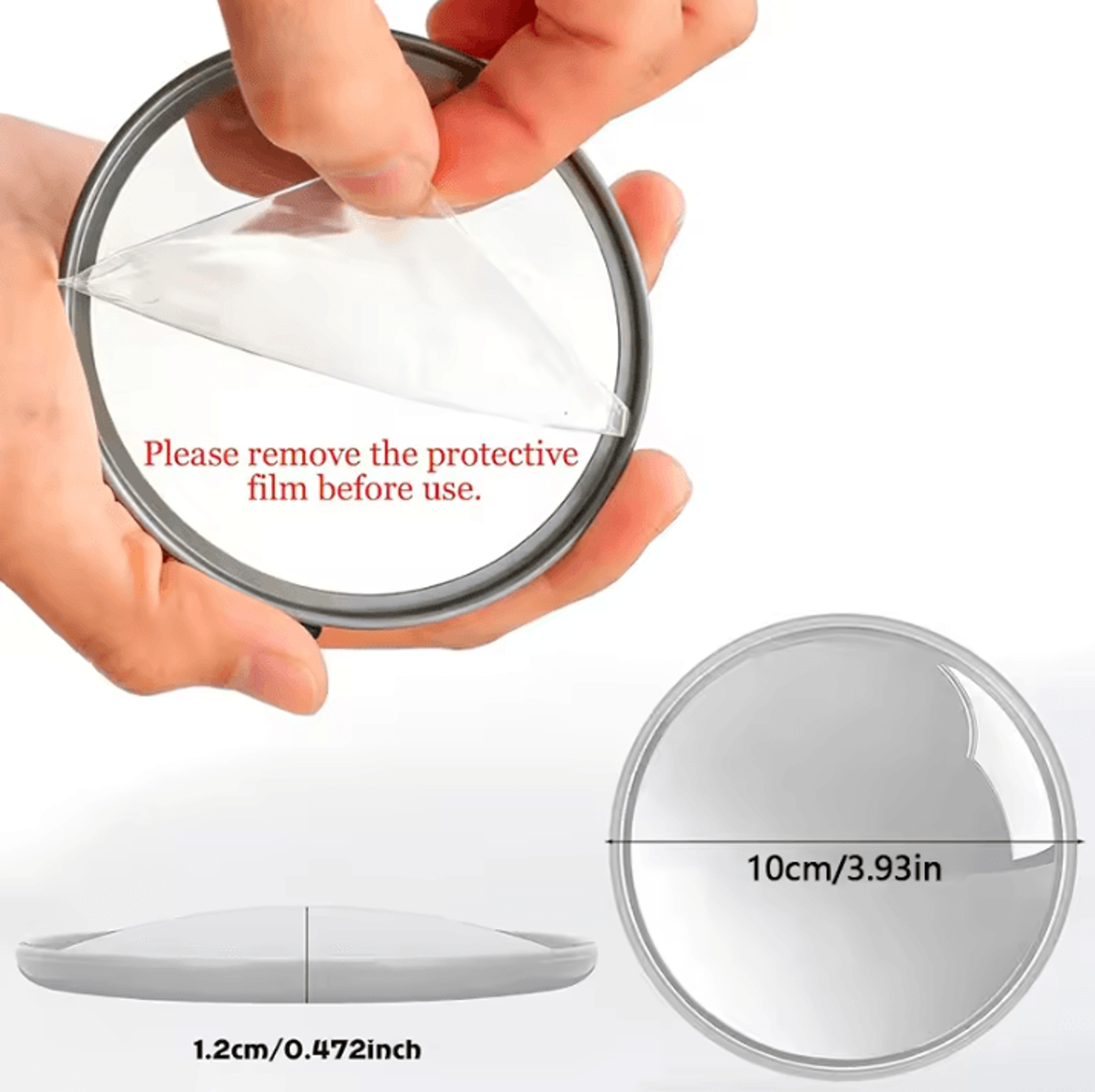 portable round convex travel makeup mirror