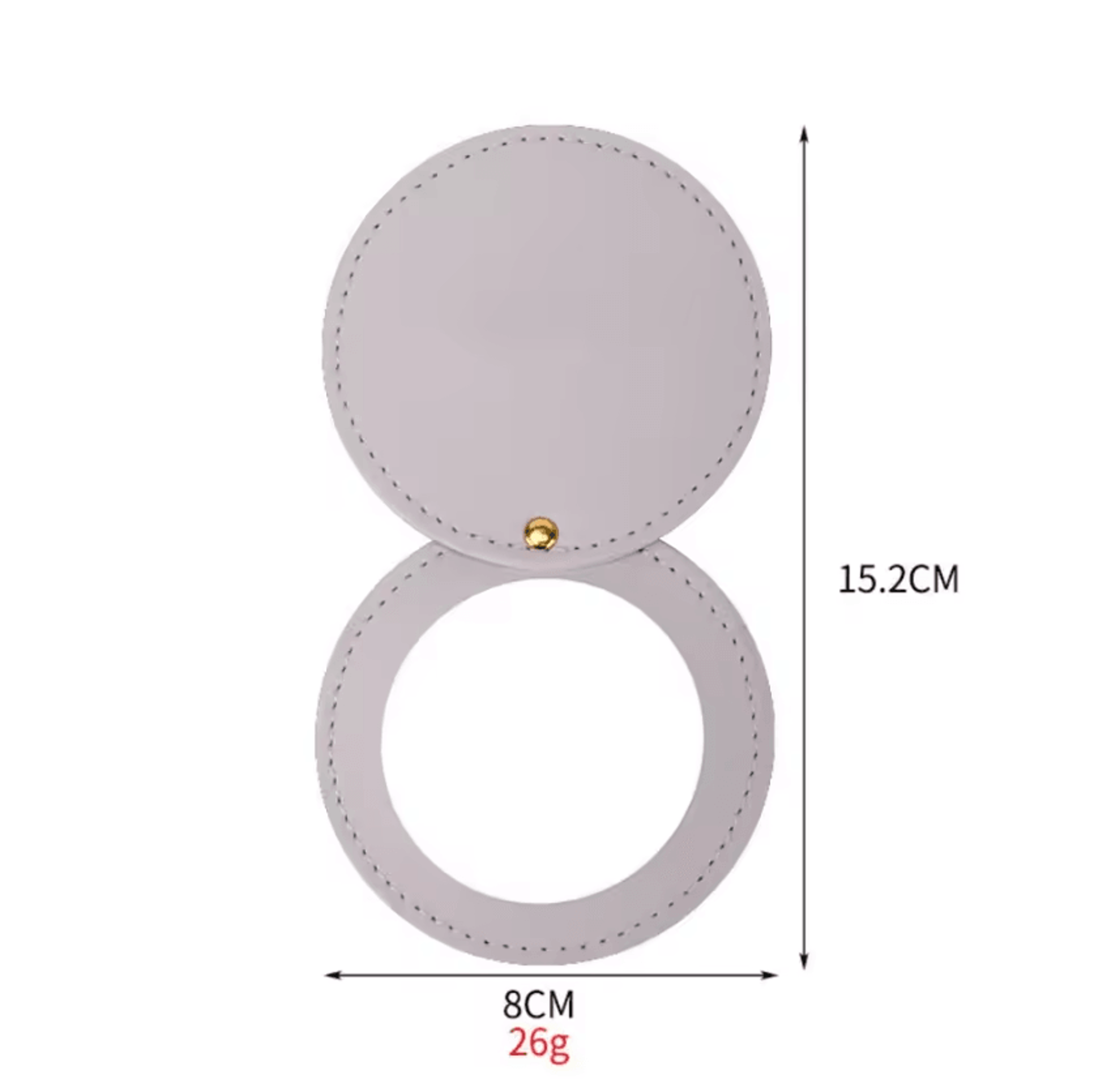 360 degree rotating leather pocket makeup mirror