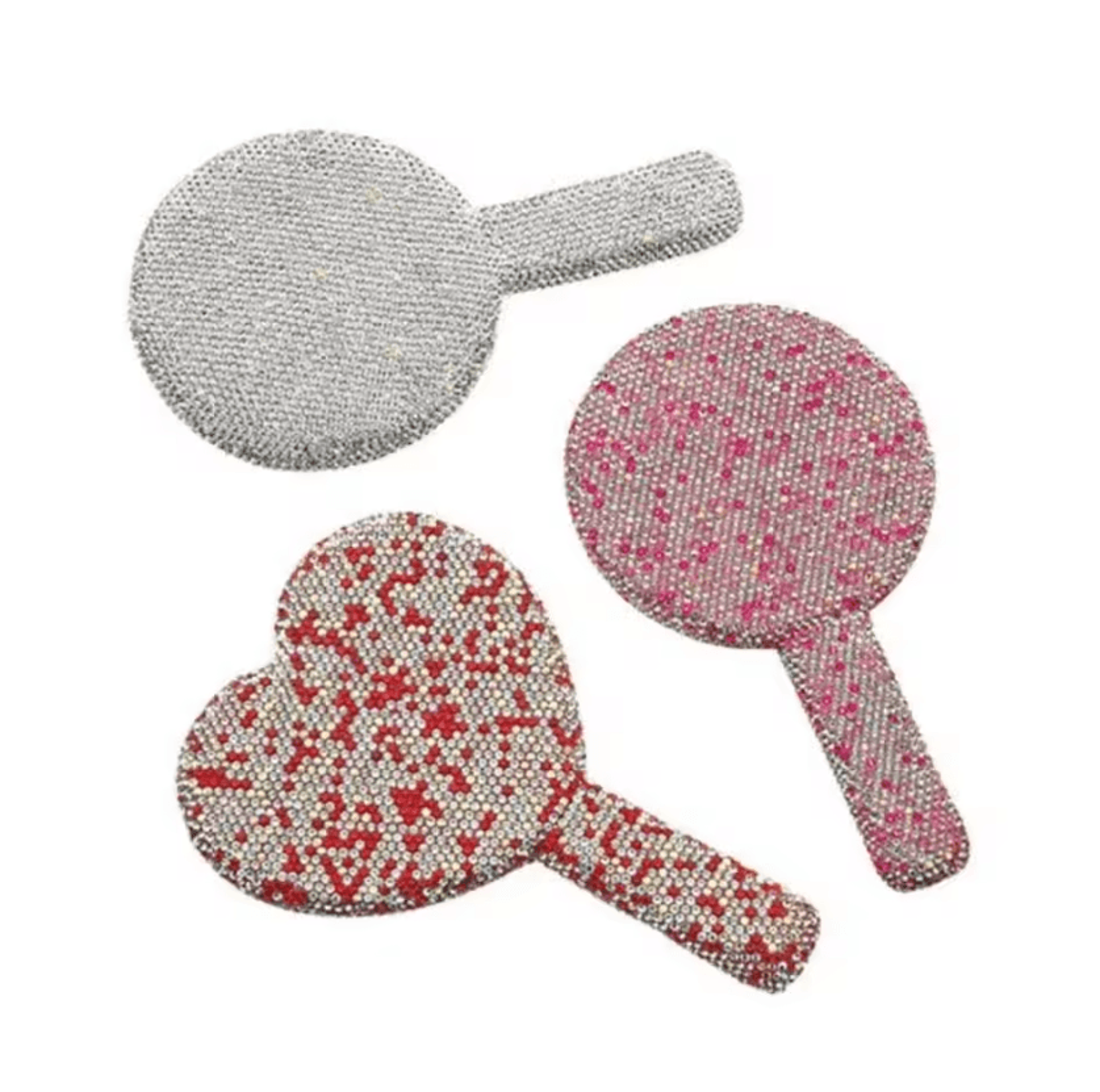rhinestone bling handheld makeup mirror