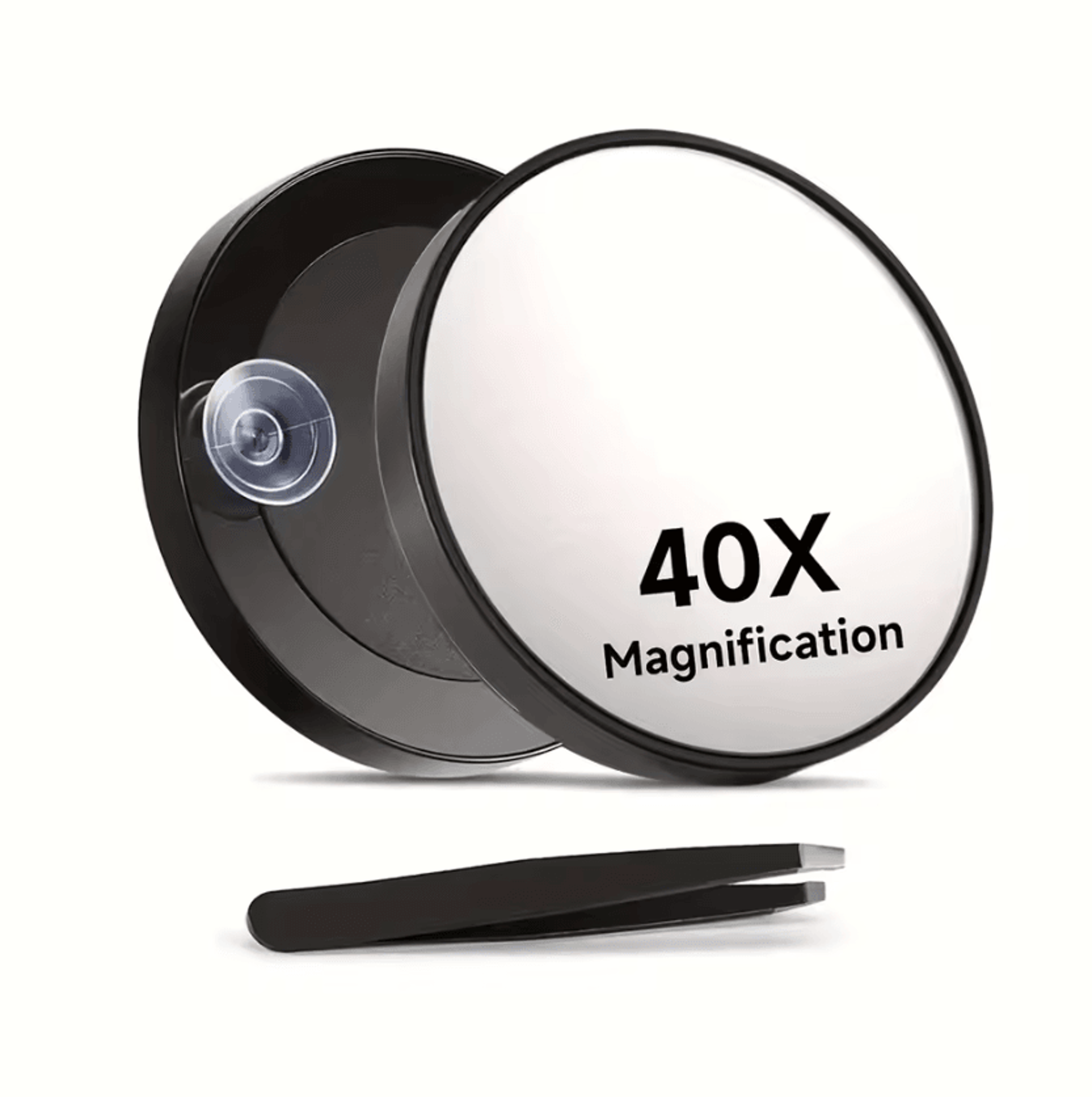 40x suction cup magnifying makeup mirror with tweezers