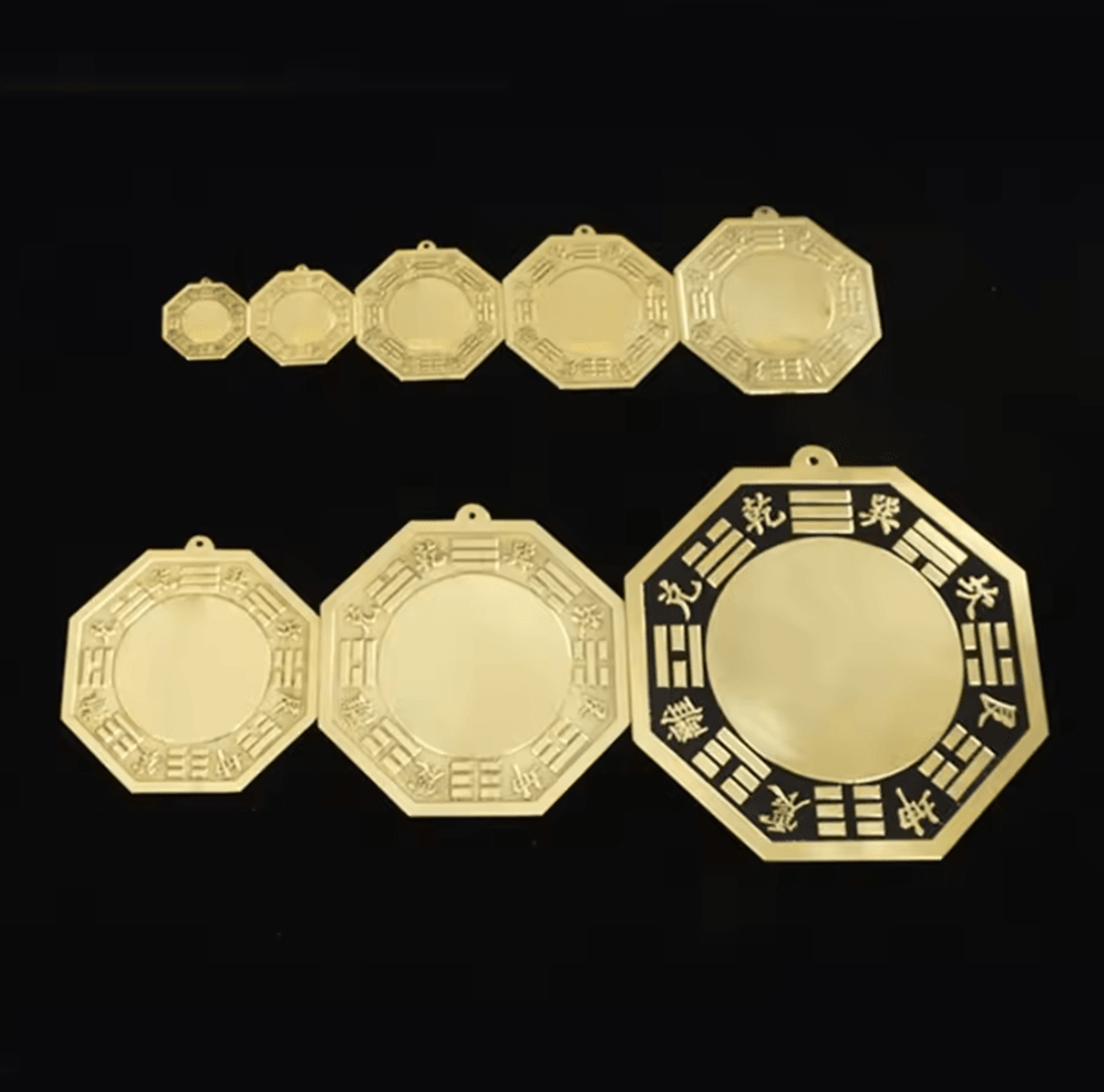 chinese brass bagua convex feng shui mirror pendant