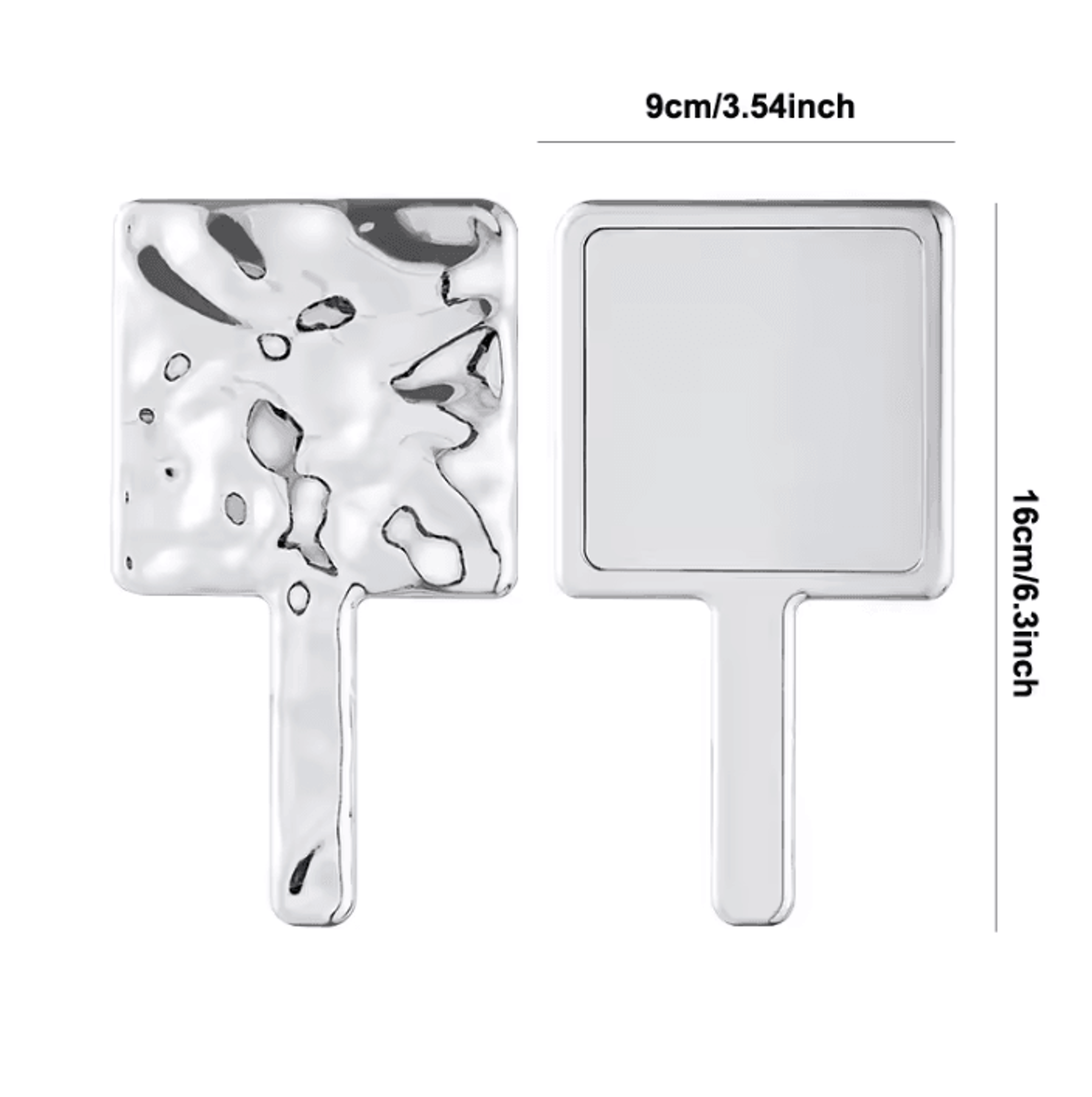 liquid shape handheld makeup mirror for salon and vanity