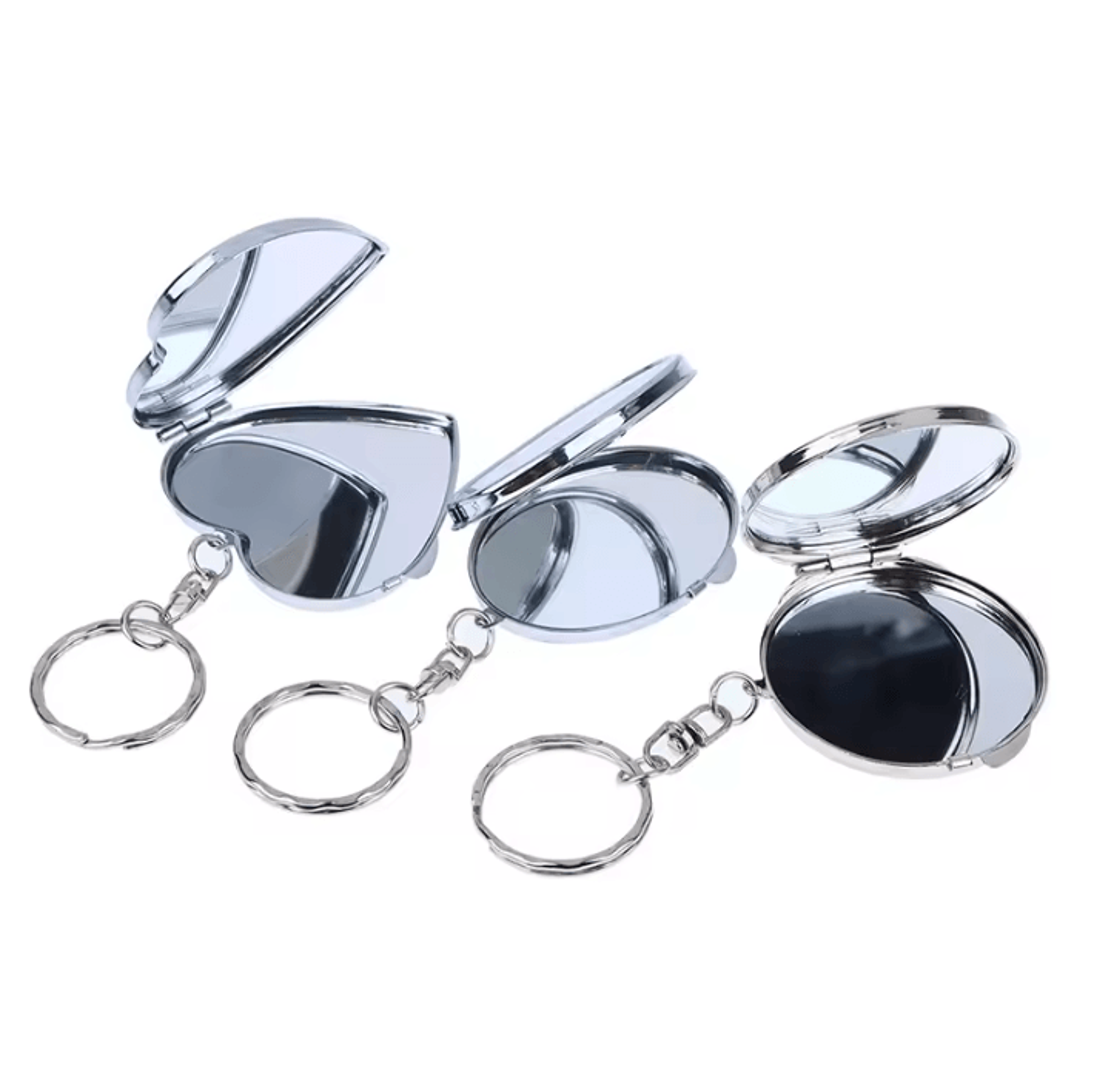 double sided mini keychain makeup mirror