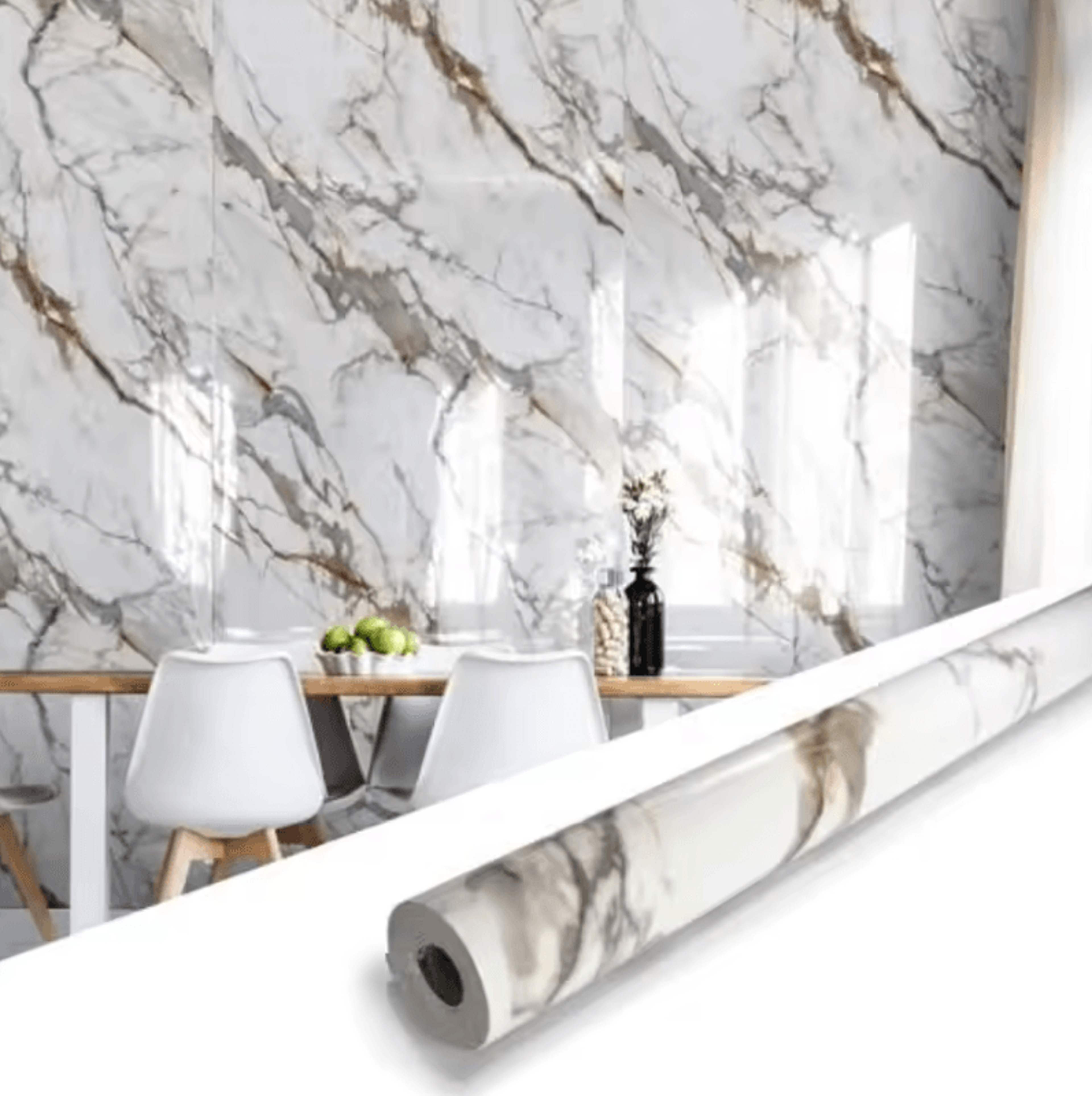 marble peel and stick waterproof wall panel