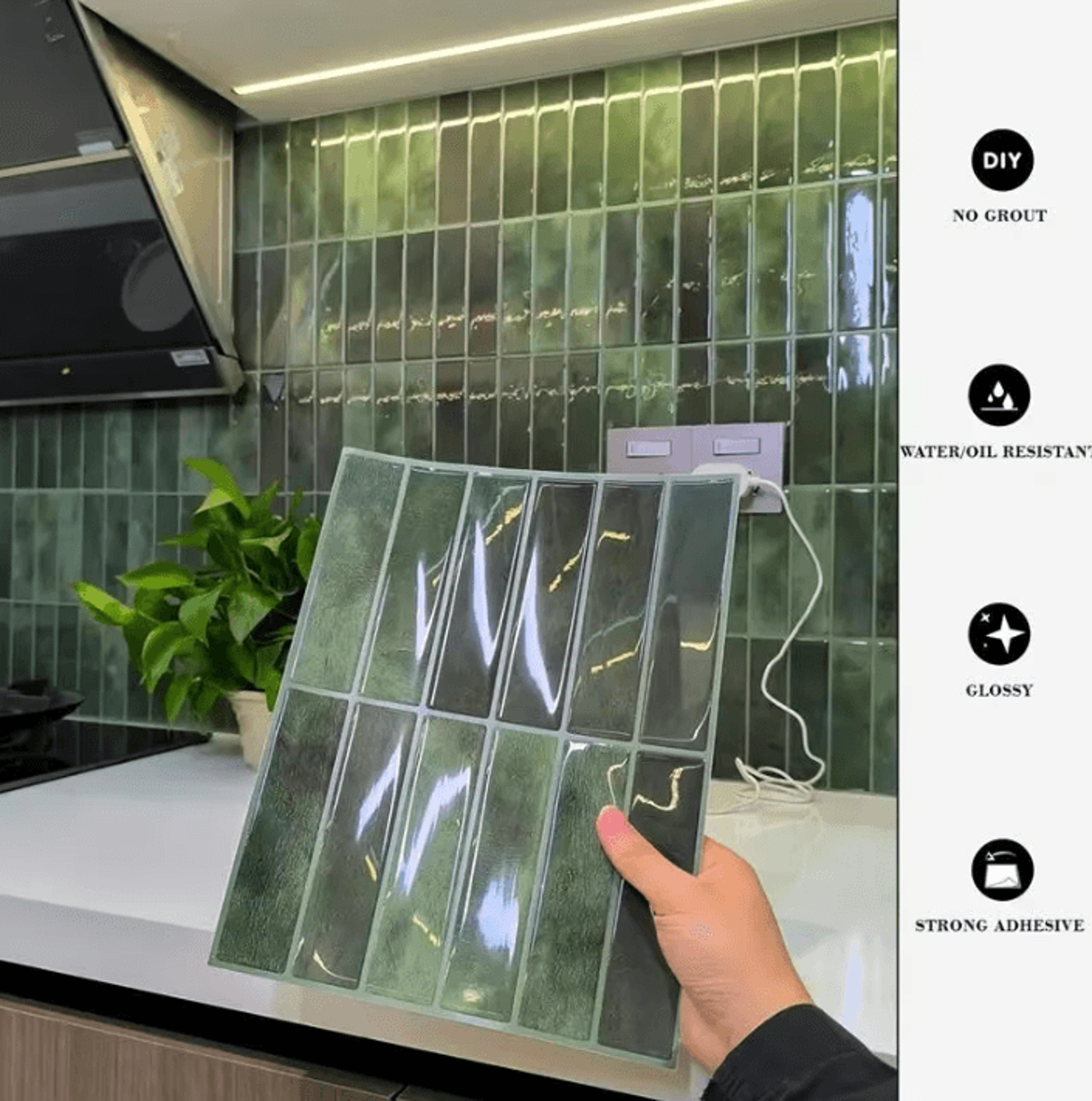heat resistant peel and stick kitchen backsplash tiles
