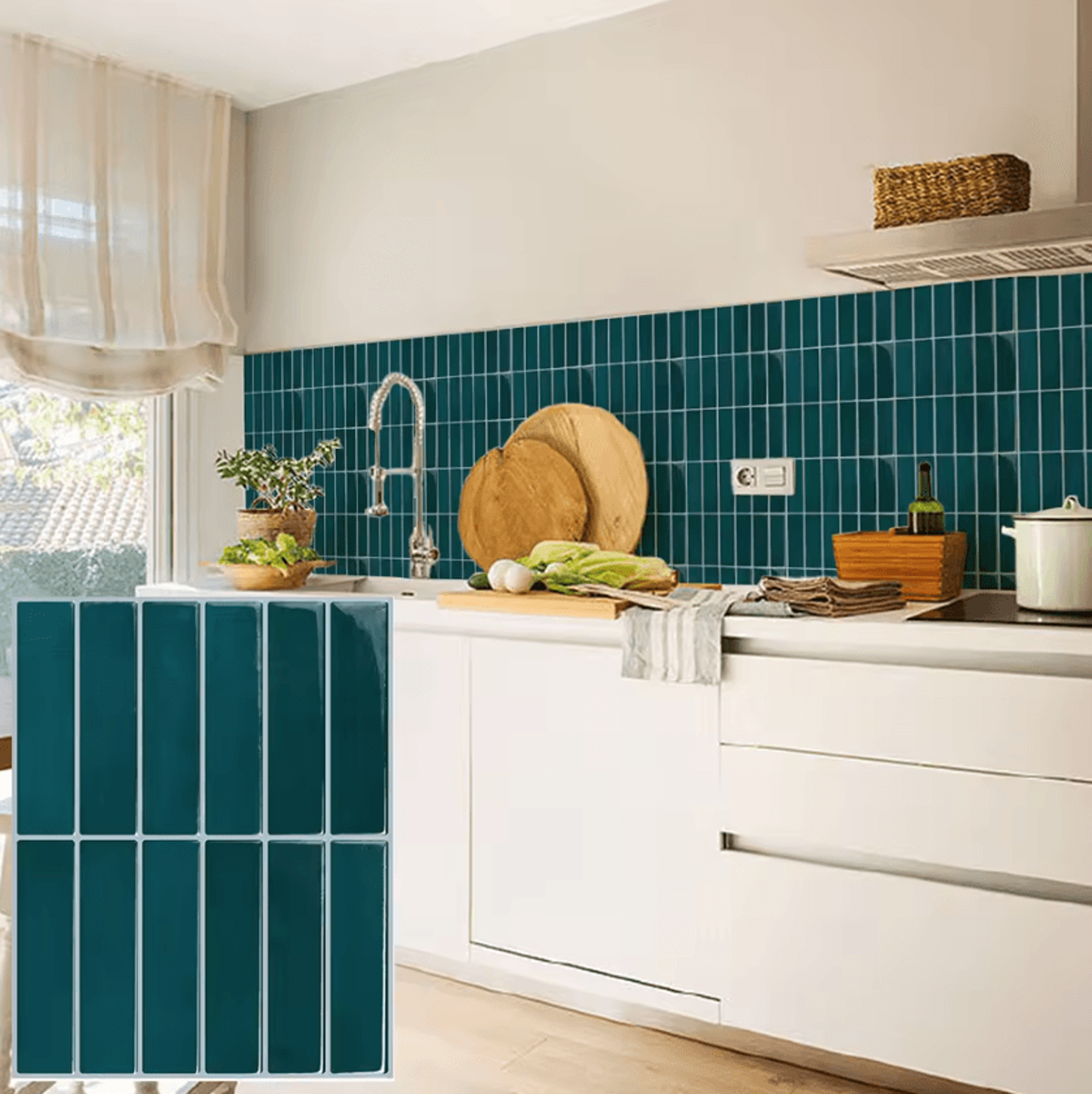 heat resistant peel and stick backsplash wall tiles