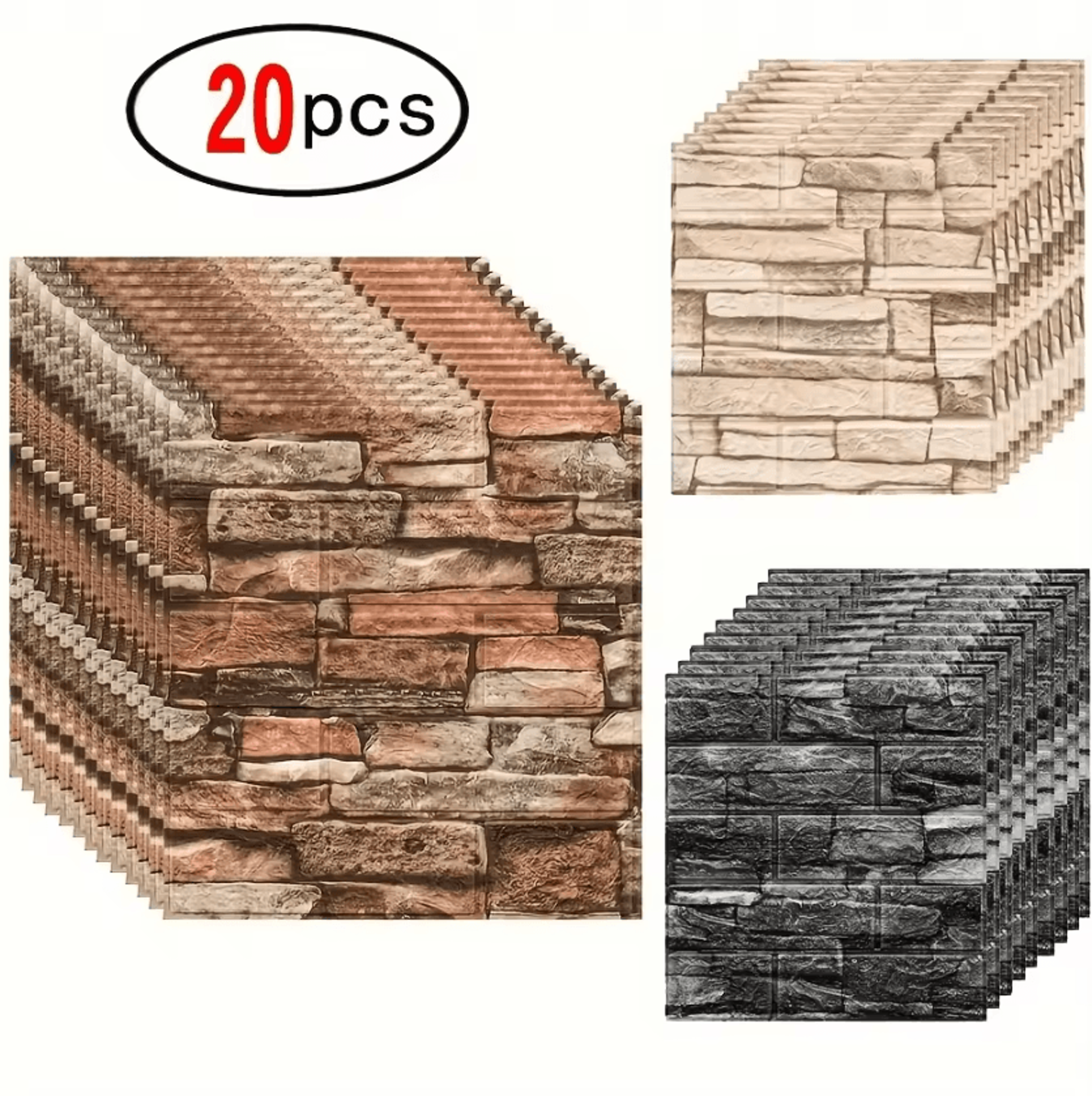 brick stone peel and stick waterproof wall stickers