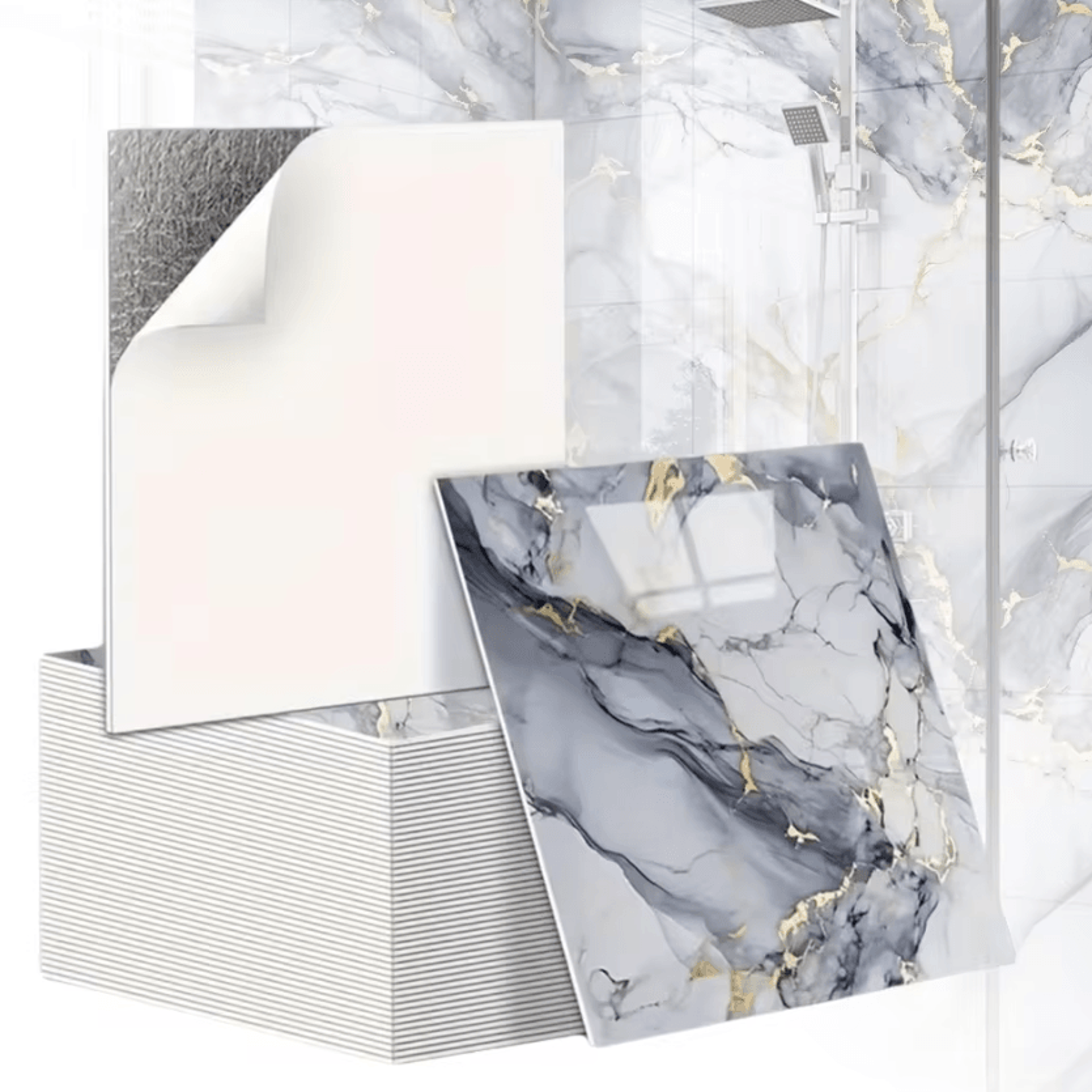 3d marble peel and stick waterproof tile panels