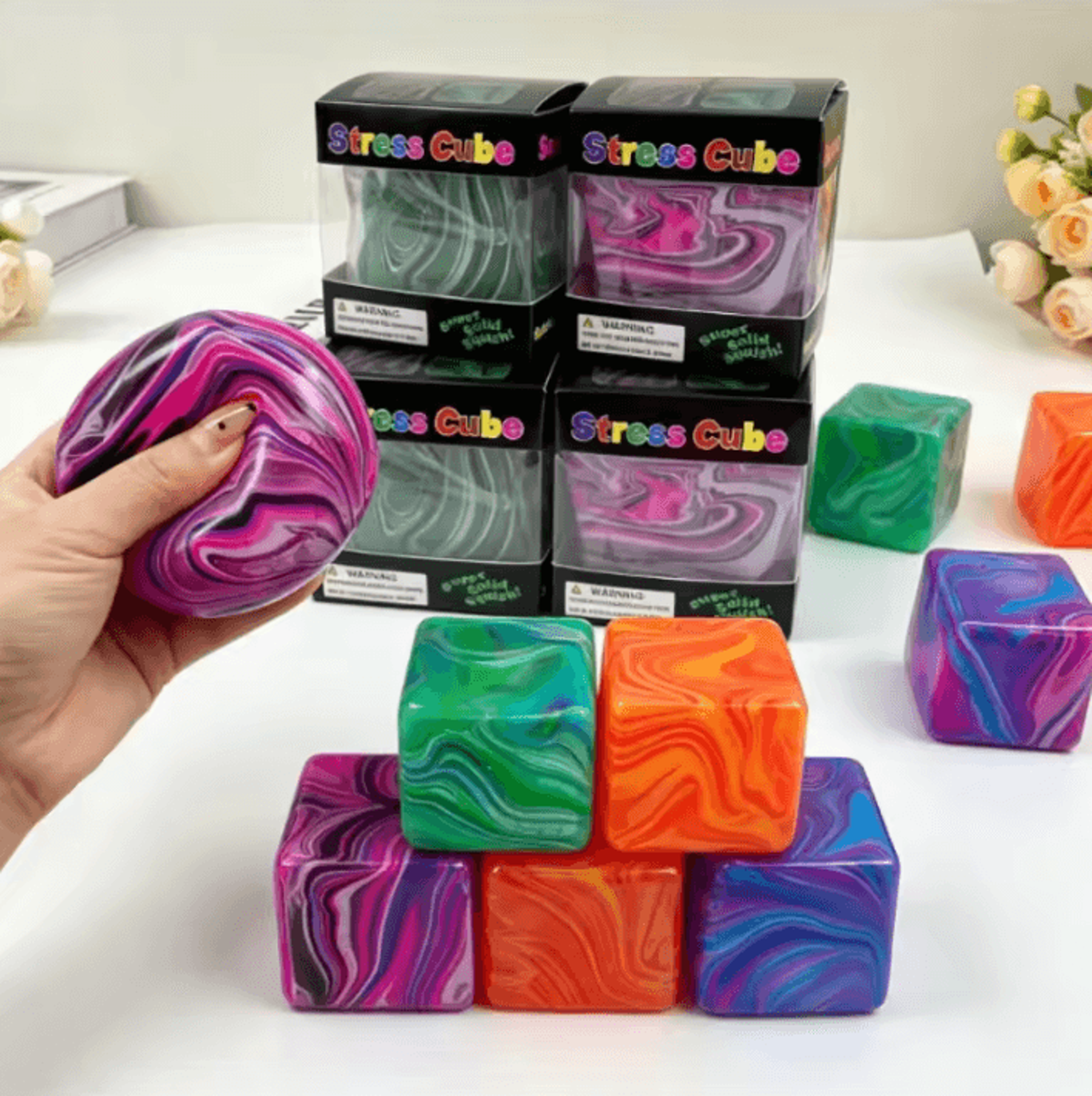 soft gel slow rebound sensory stress relief cube