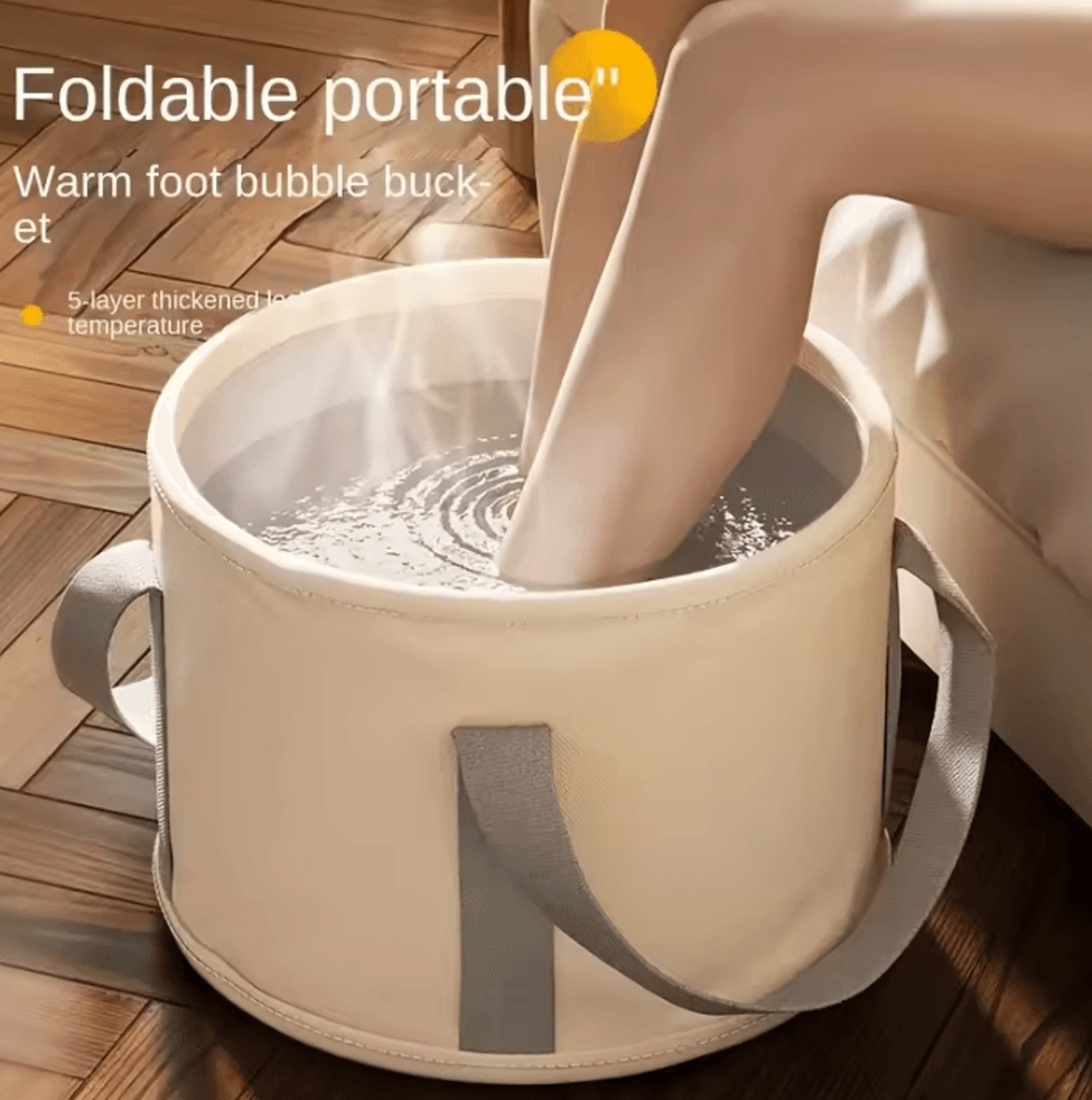 foldable deep foot soak tub with massage base