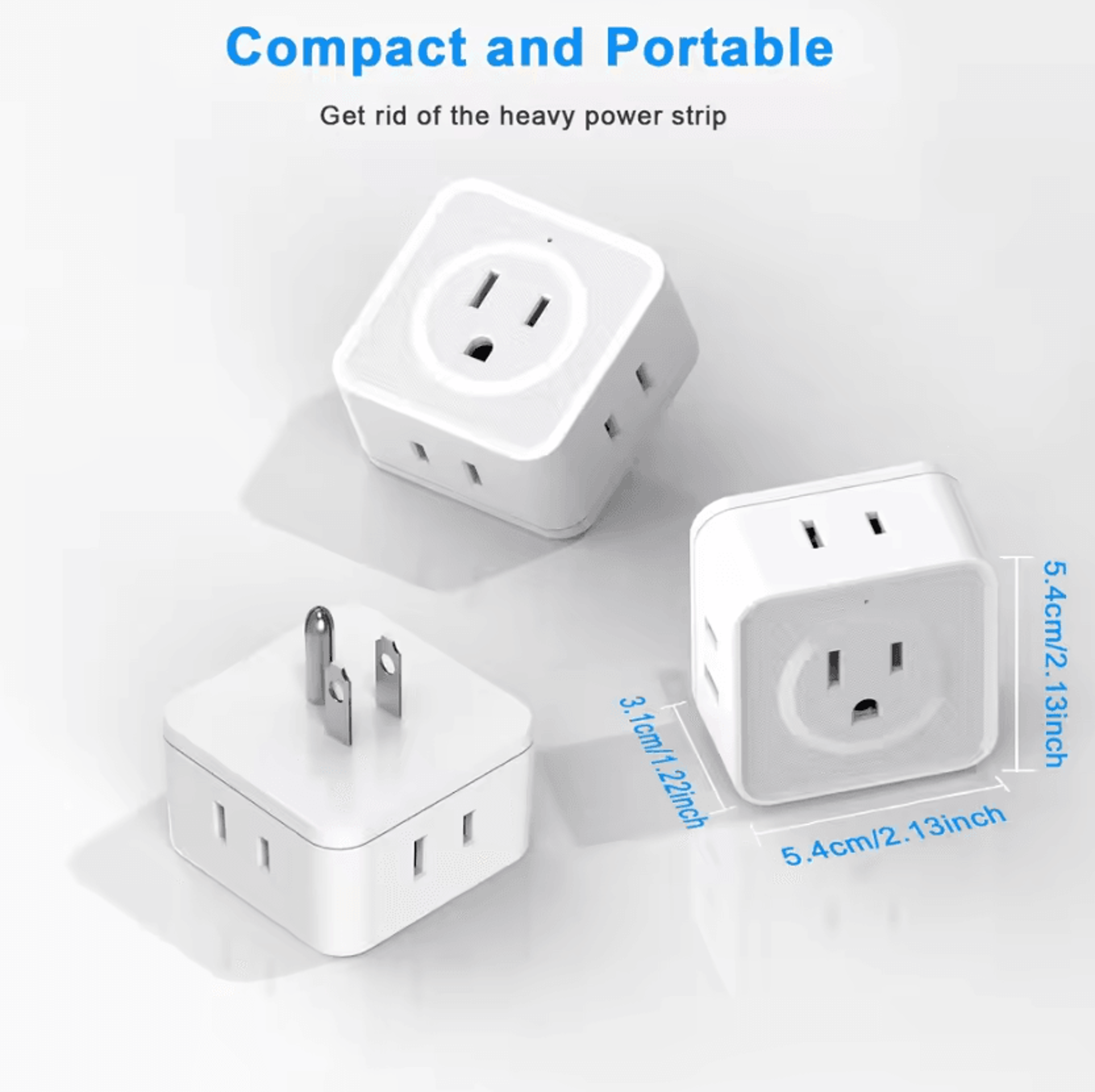5 way multi plug wall outlet extender