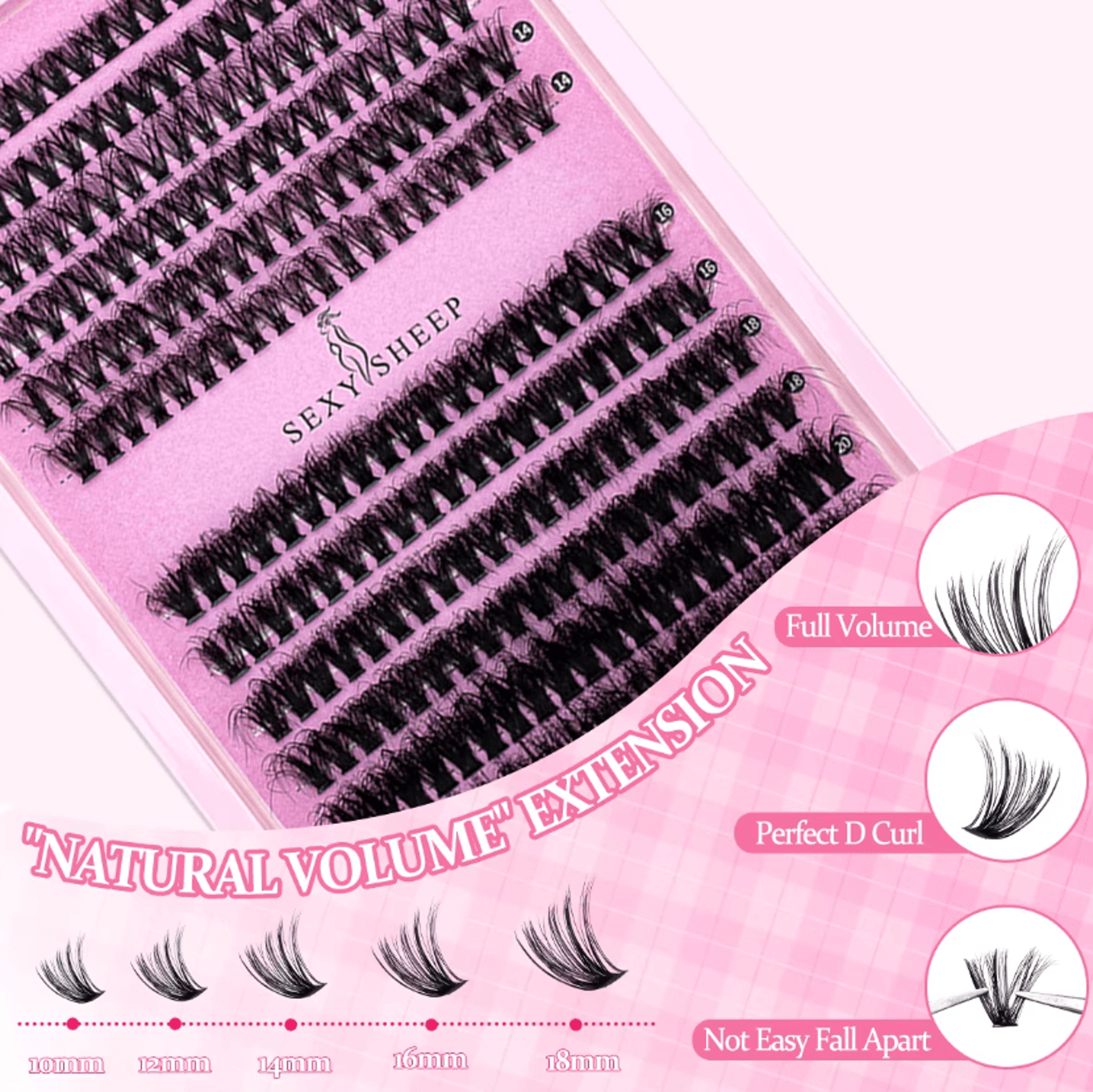 40d 60d diy cluster lashes with glue and remover