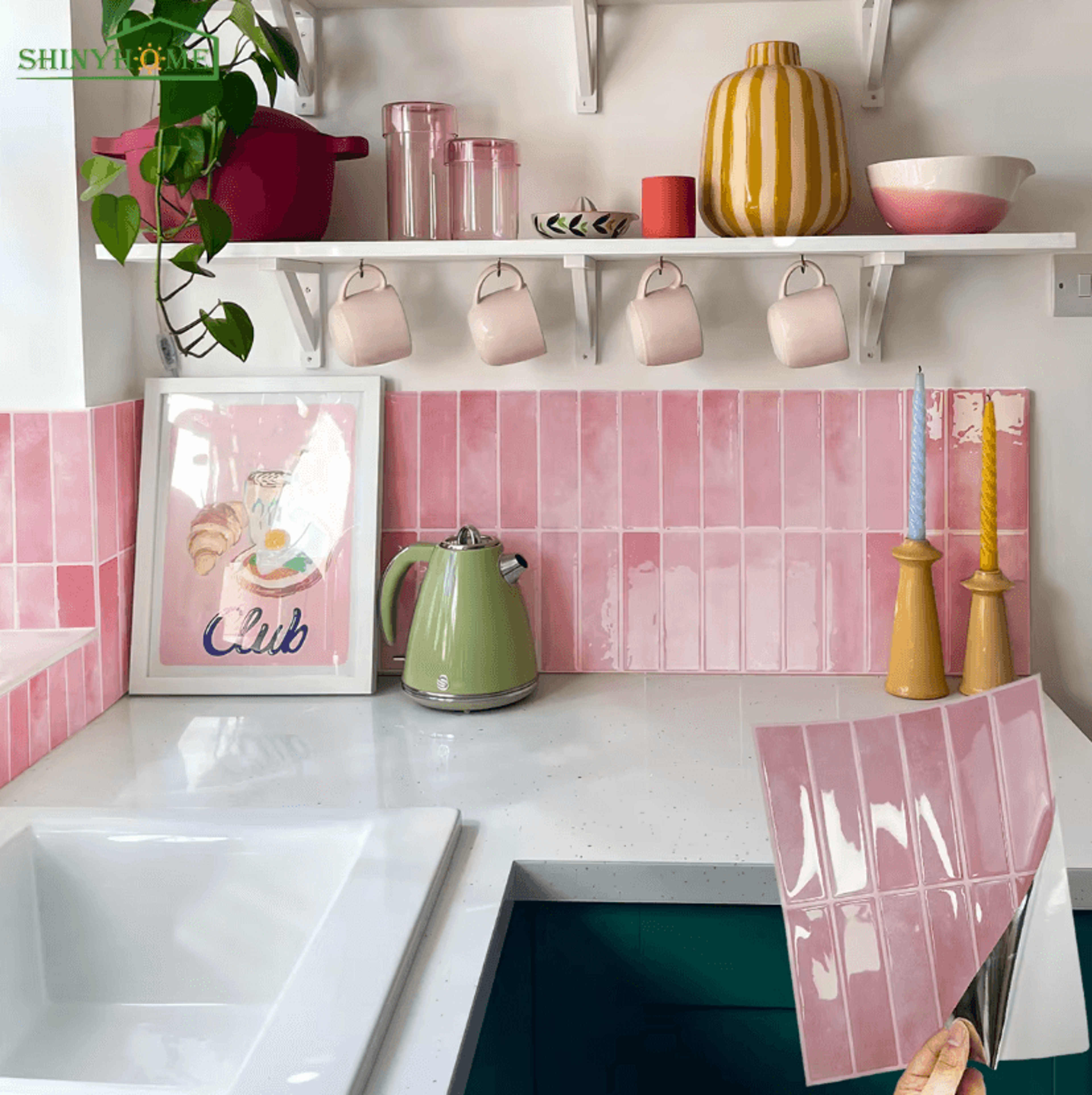 3d peel and stick waterproof faux tile wall stickers