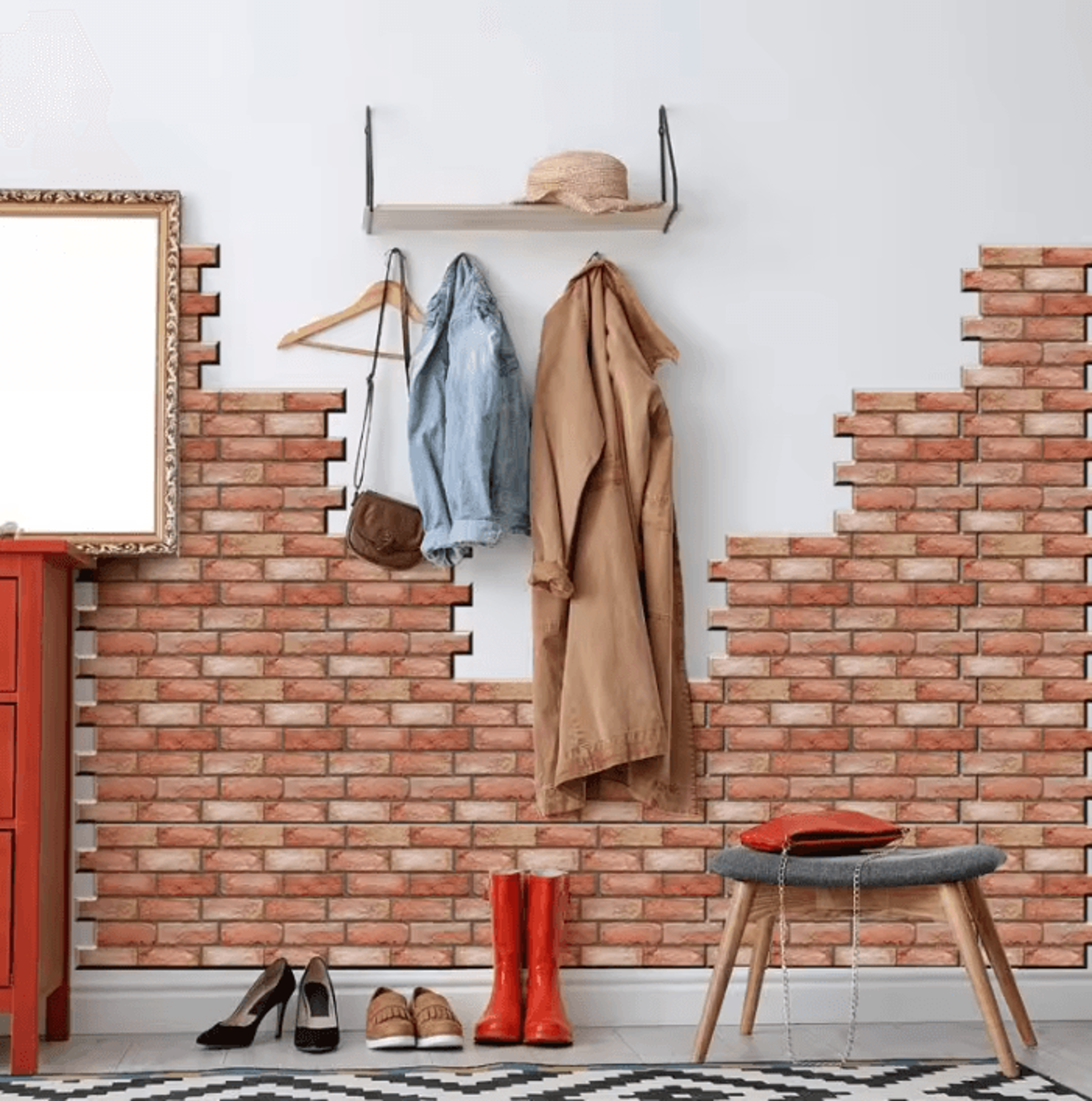 3d brick peel and stick waterproof wall panel