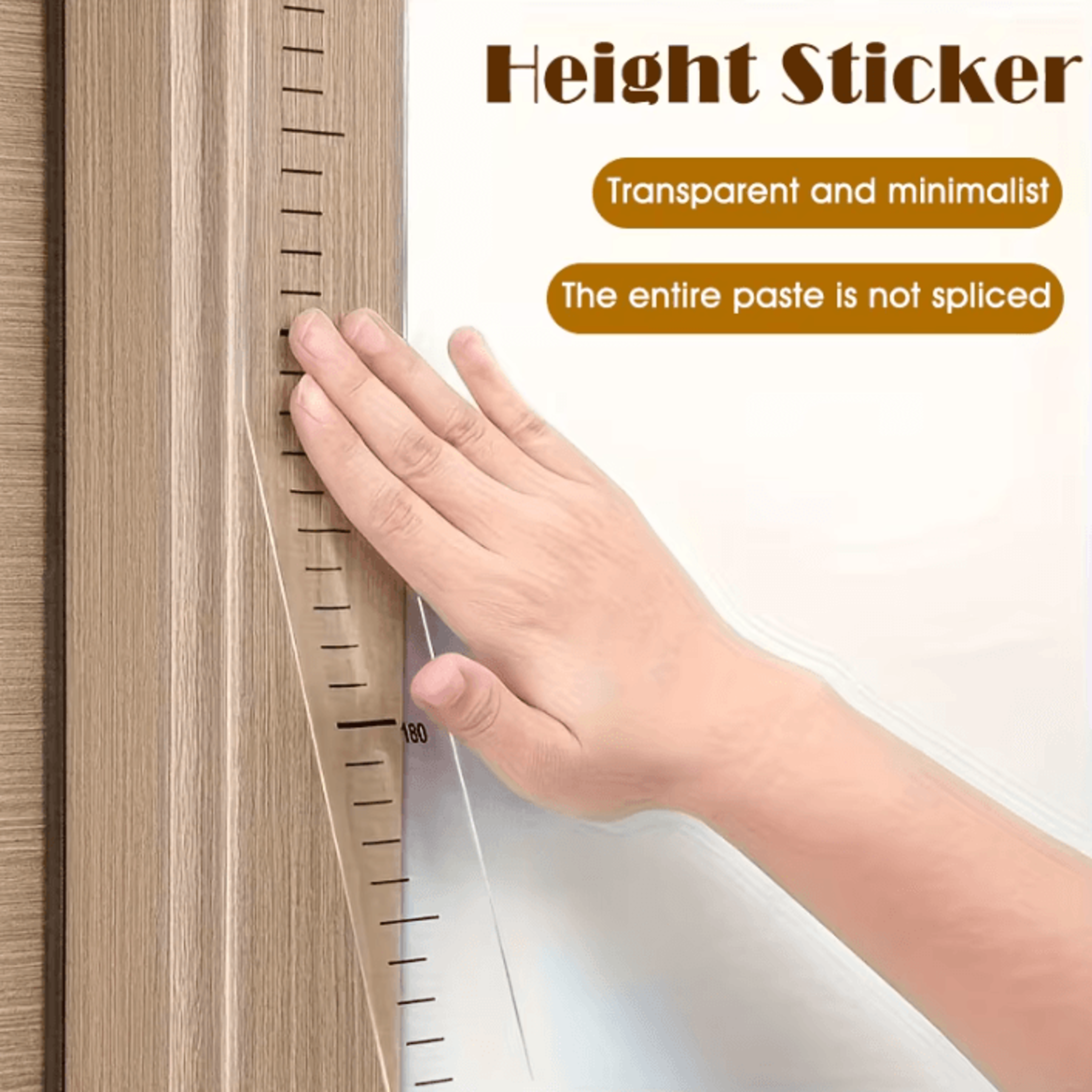 2m transparent kids height chart self adhesive waterproof wall measuring ruler