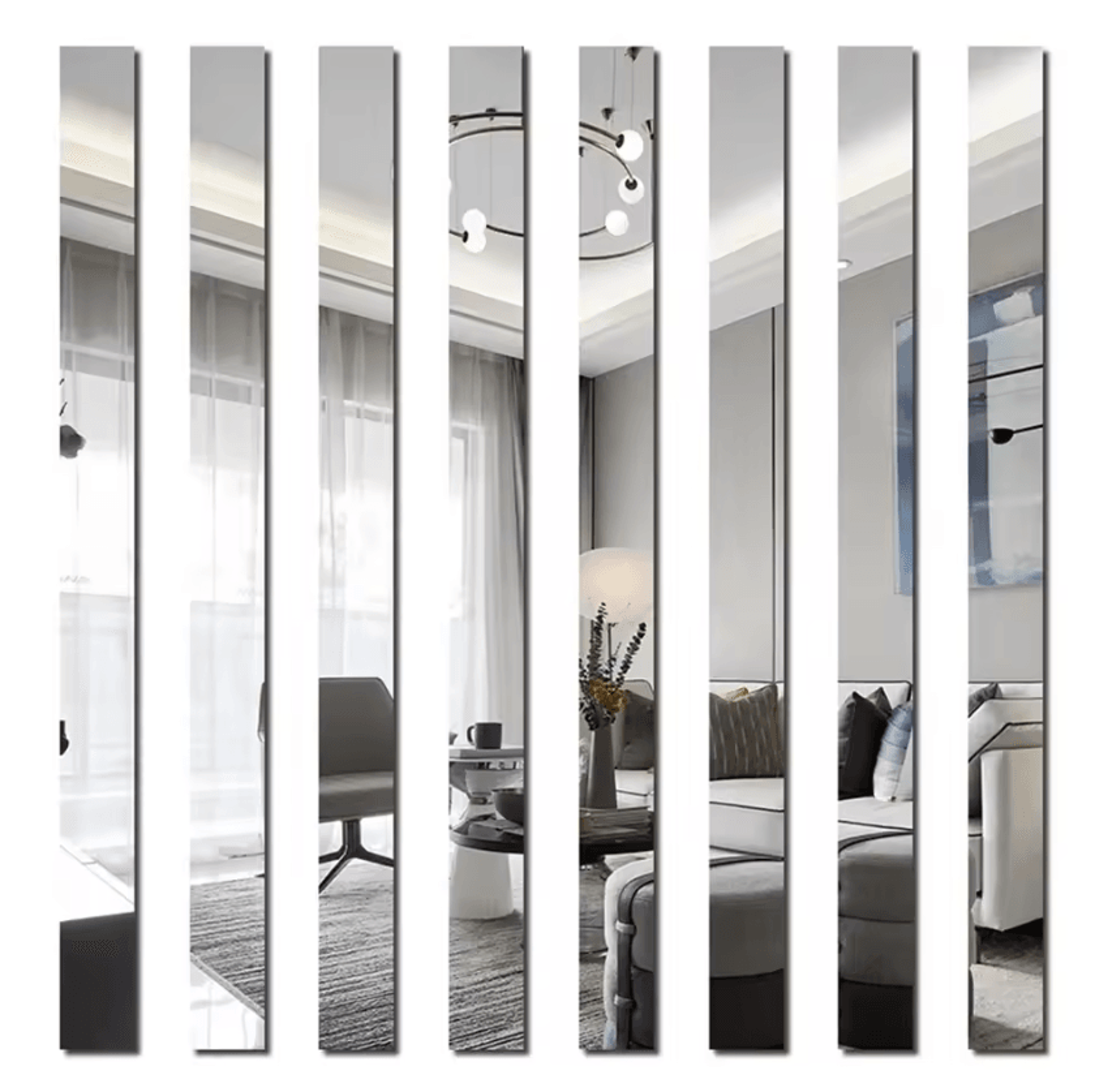3d acrylic mirror strip wall stickers diy modern line wall decor