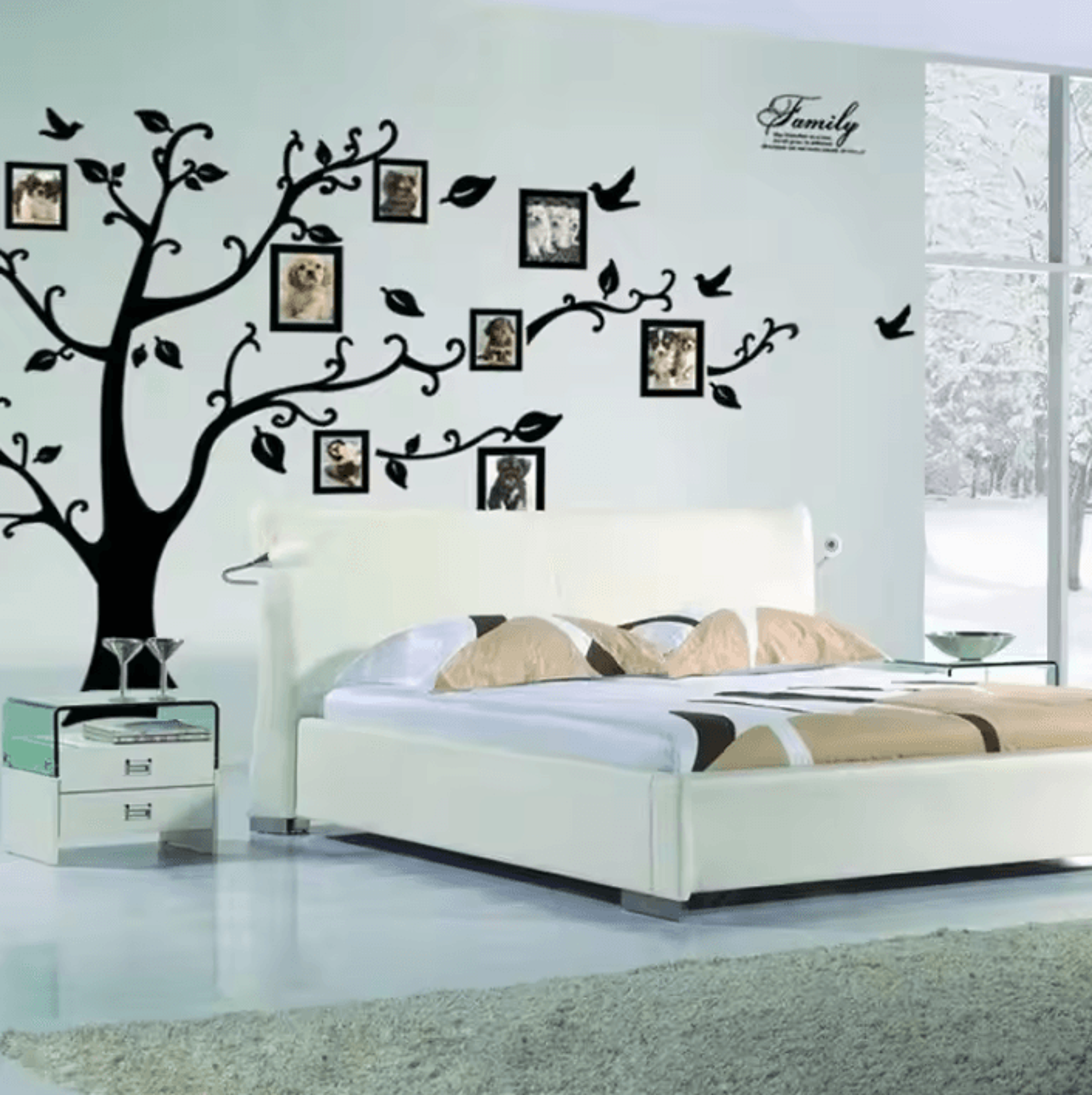 large family tree photo wall decal self adhesive pvc mural
