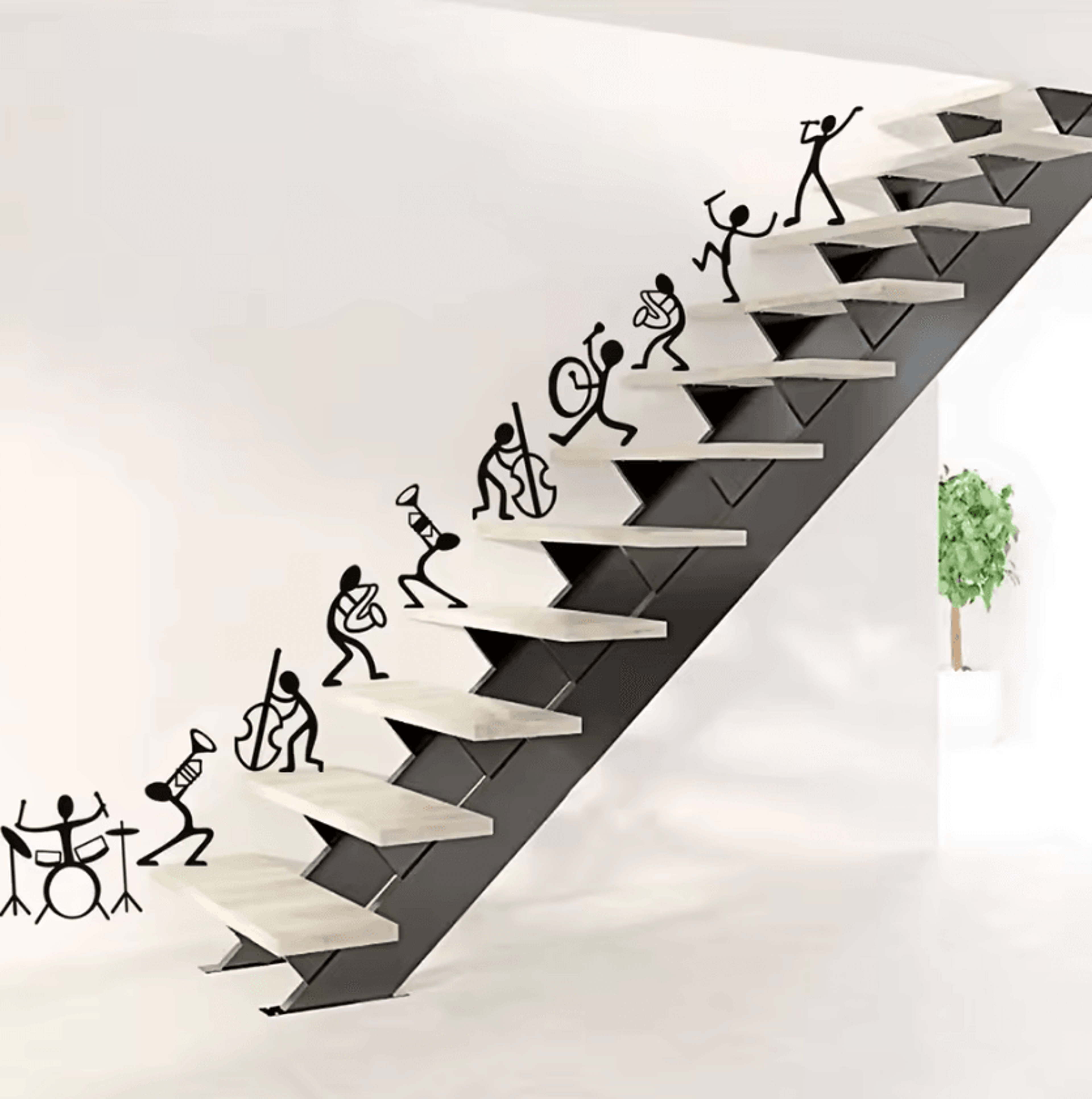 creative music band wall sticker waterproof vinyl art decal