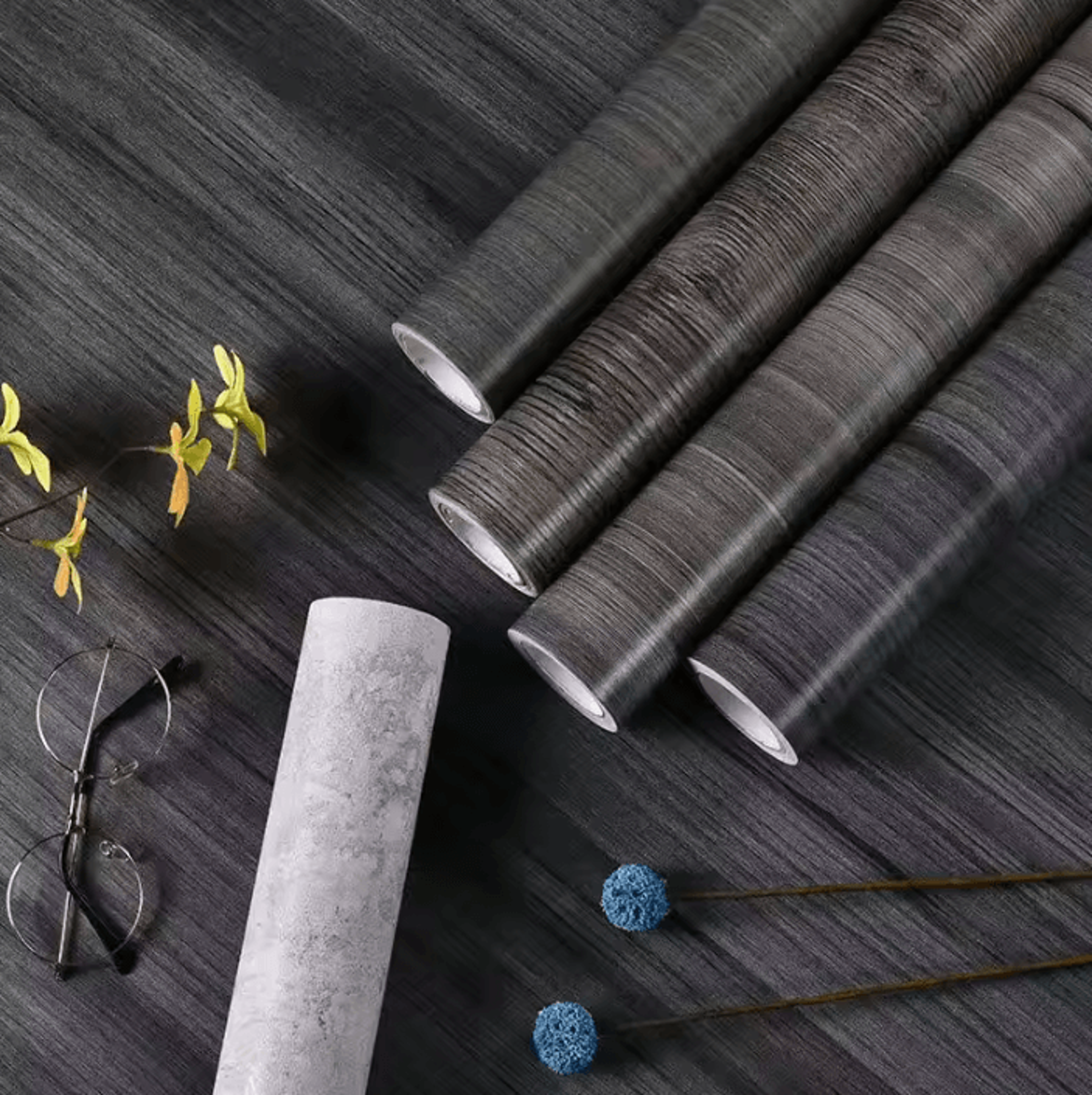 waterproof wood grain peel and stick wallpaper furniture renovation film