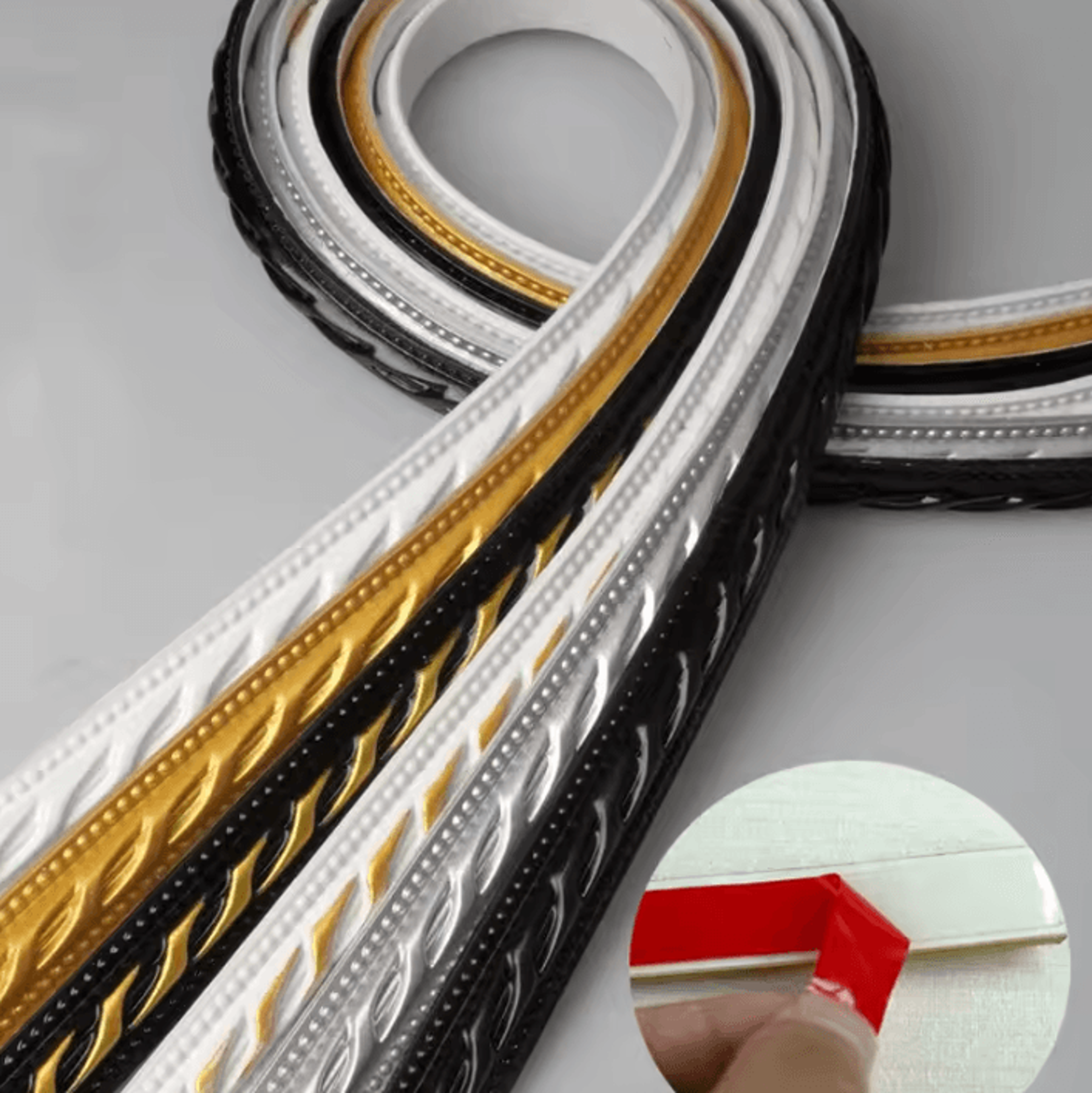 5m 3d flexible peel and stick wall trim self adhesive molding strip