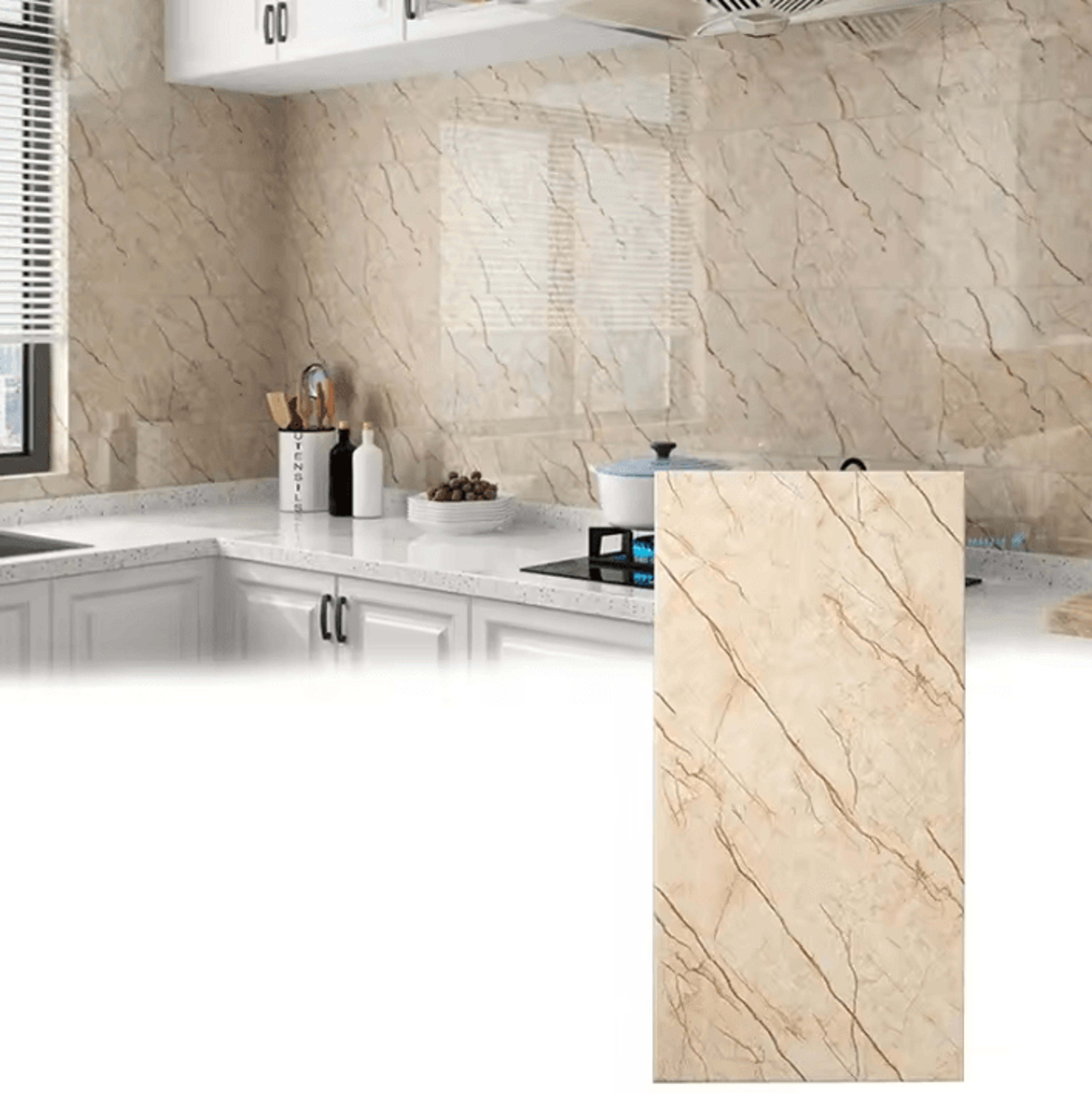 marble effect peel and stick waterproof wall panels