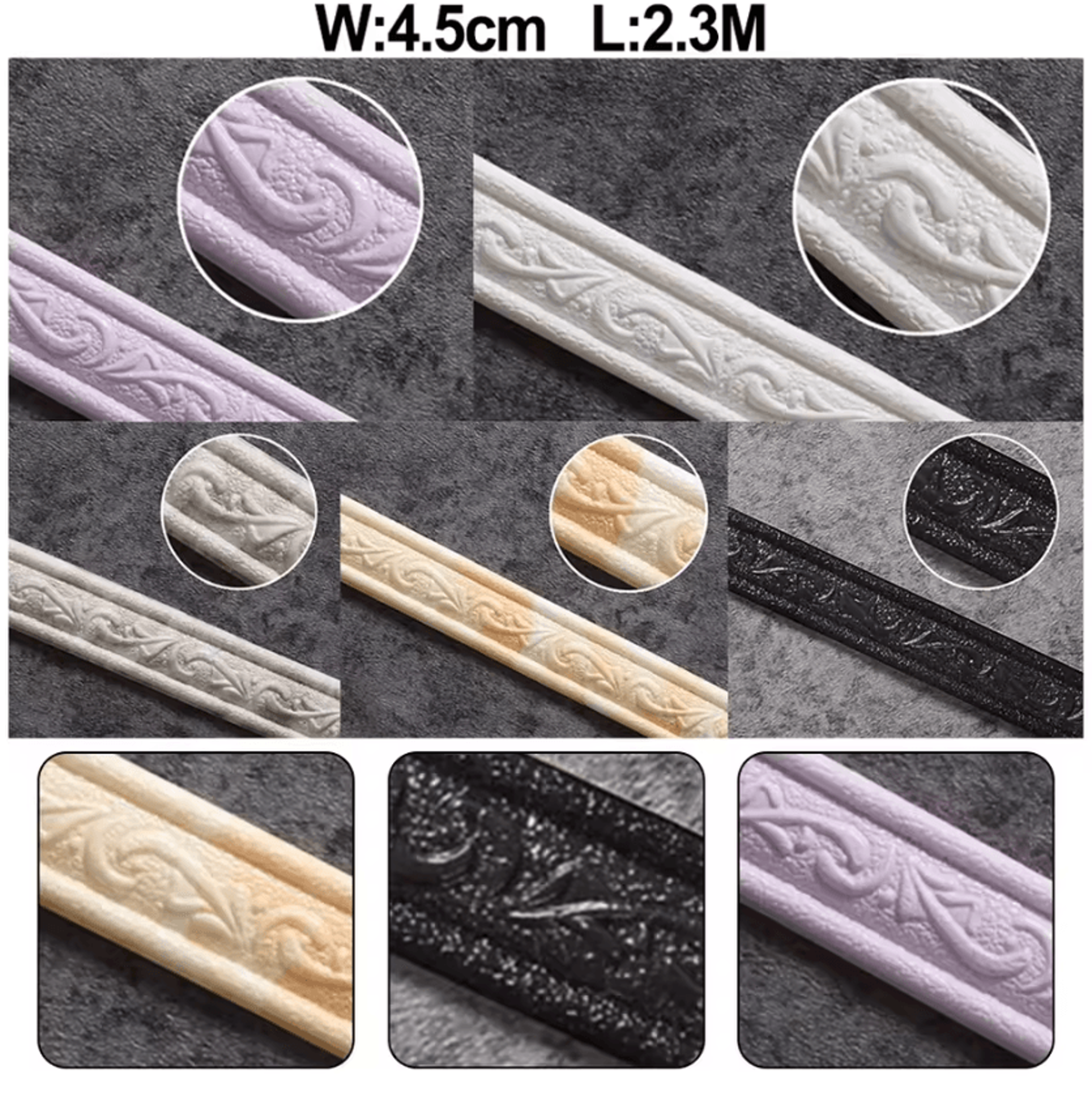 3d foam decorative skirting and wall border trim
