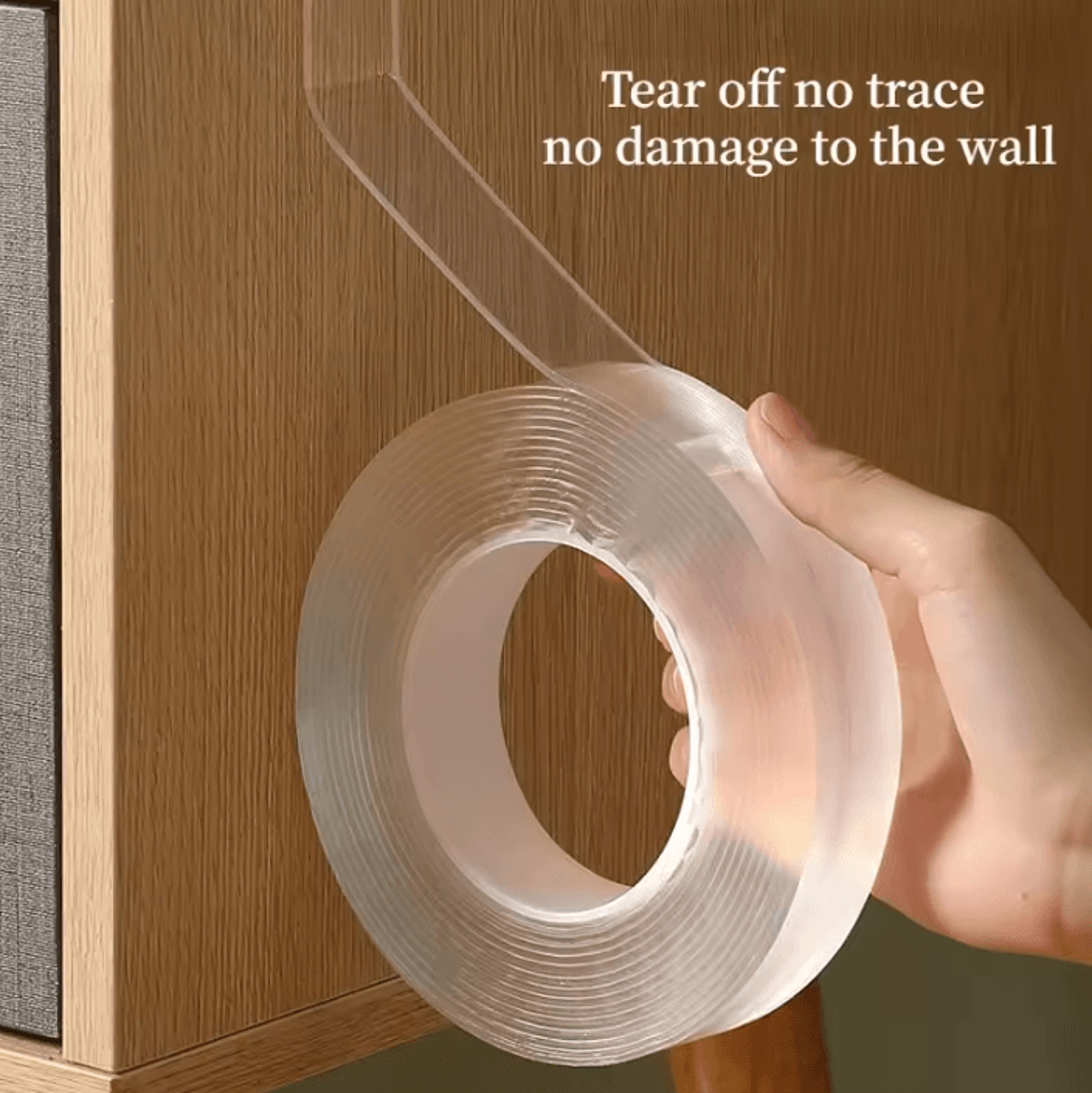 transparent reusable double sided nano mounting tape
