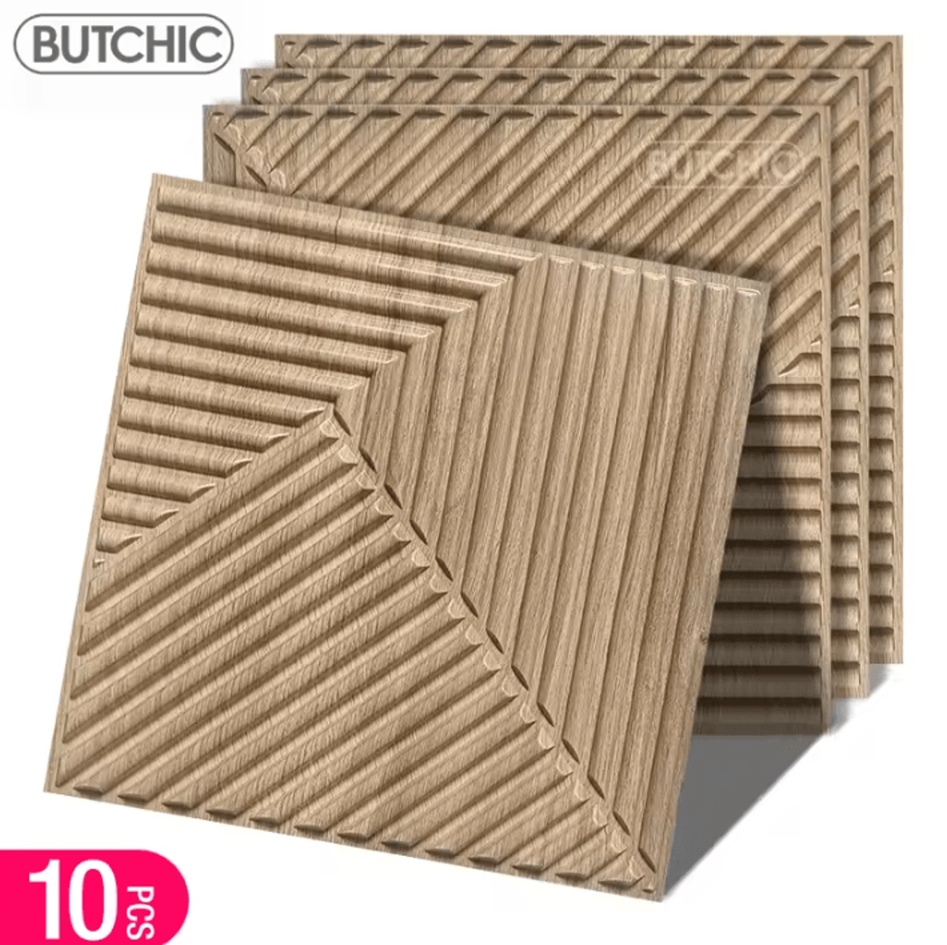 champagne gold 3d wood grain decorative wall panels
