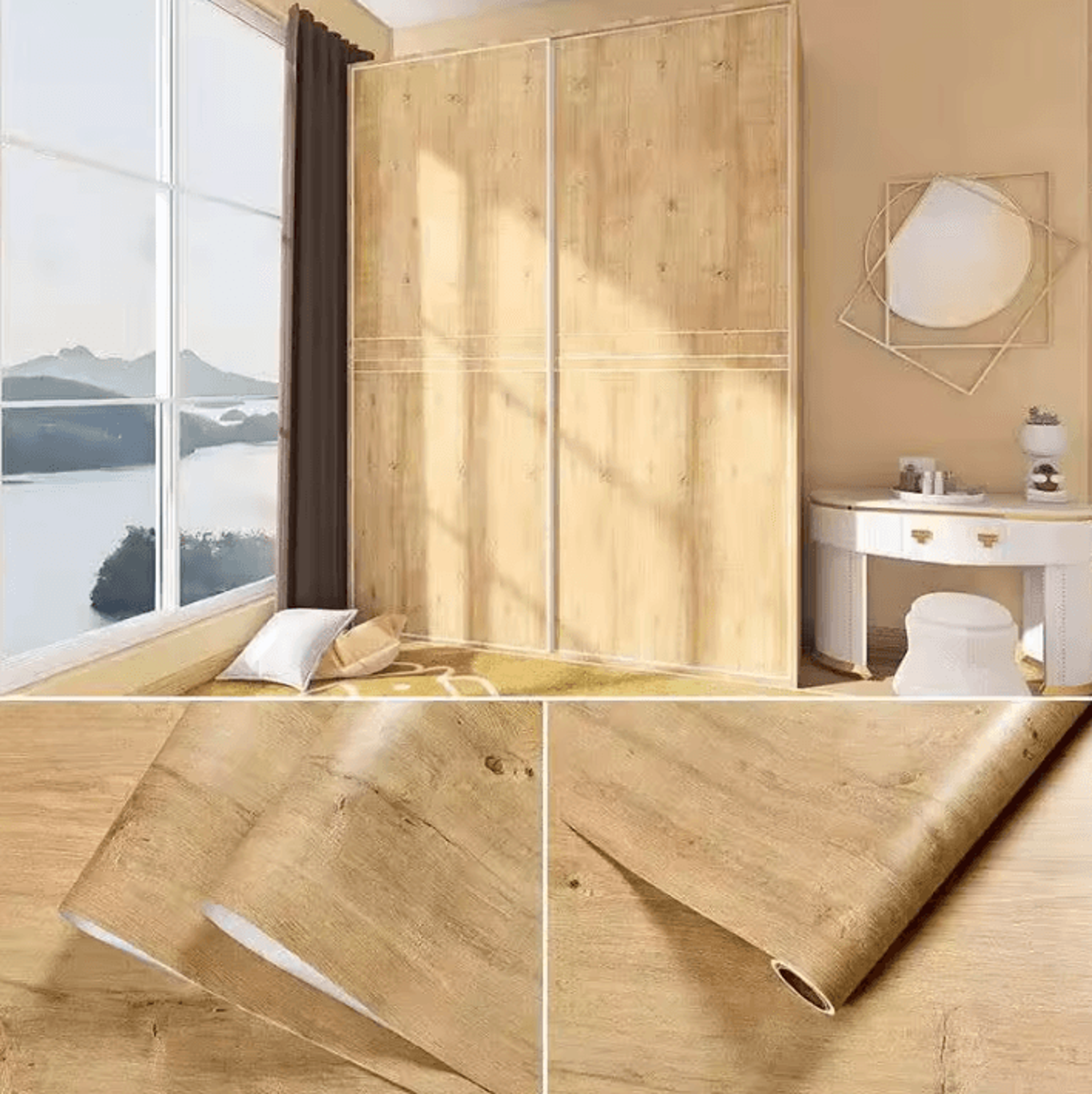 retro faux wood grain peel and stick wallpaper