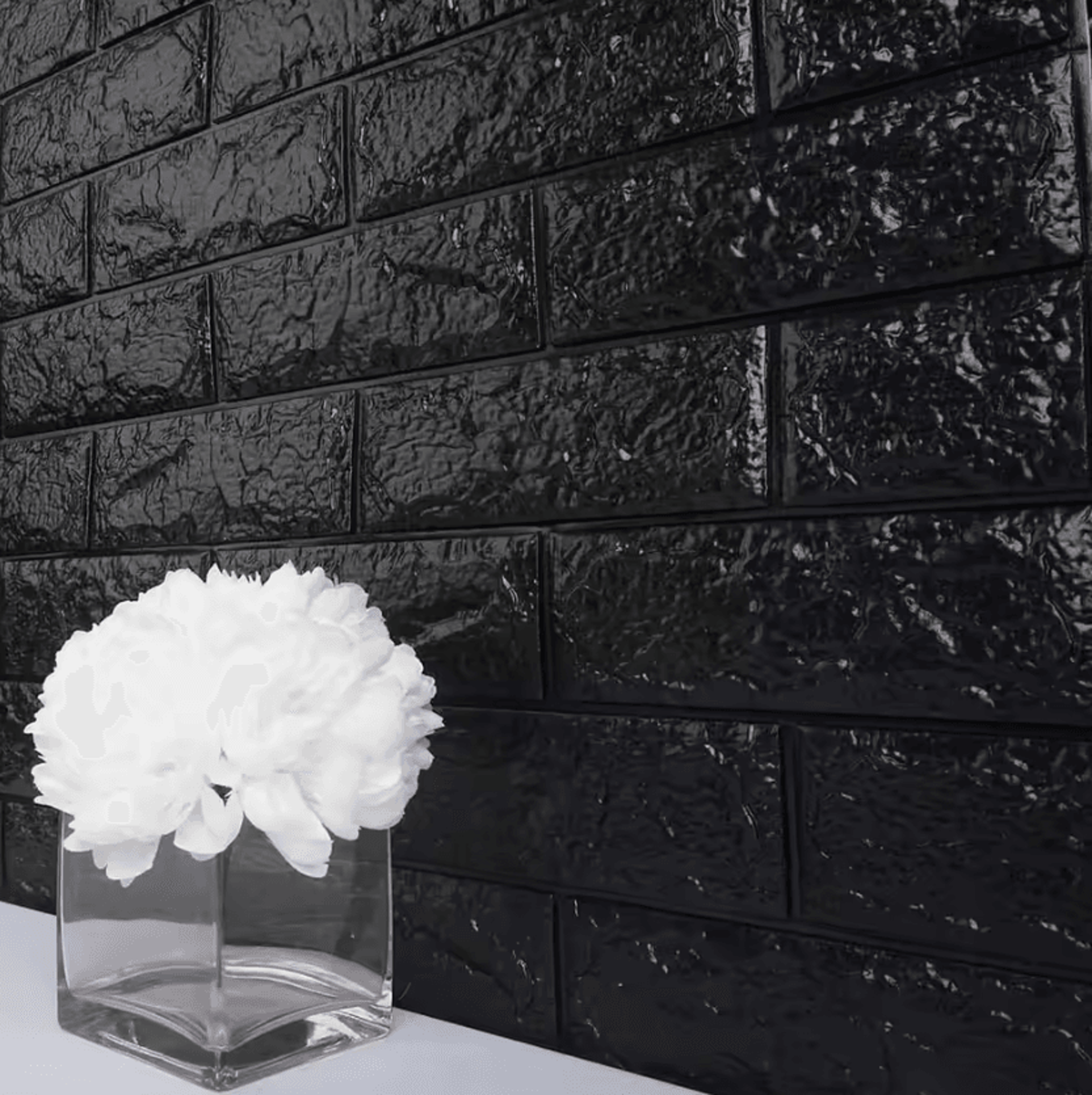70x100cm 3d black brick peel and stick wall sticker