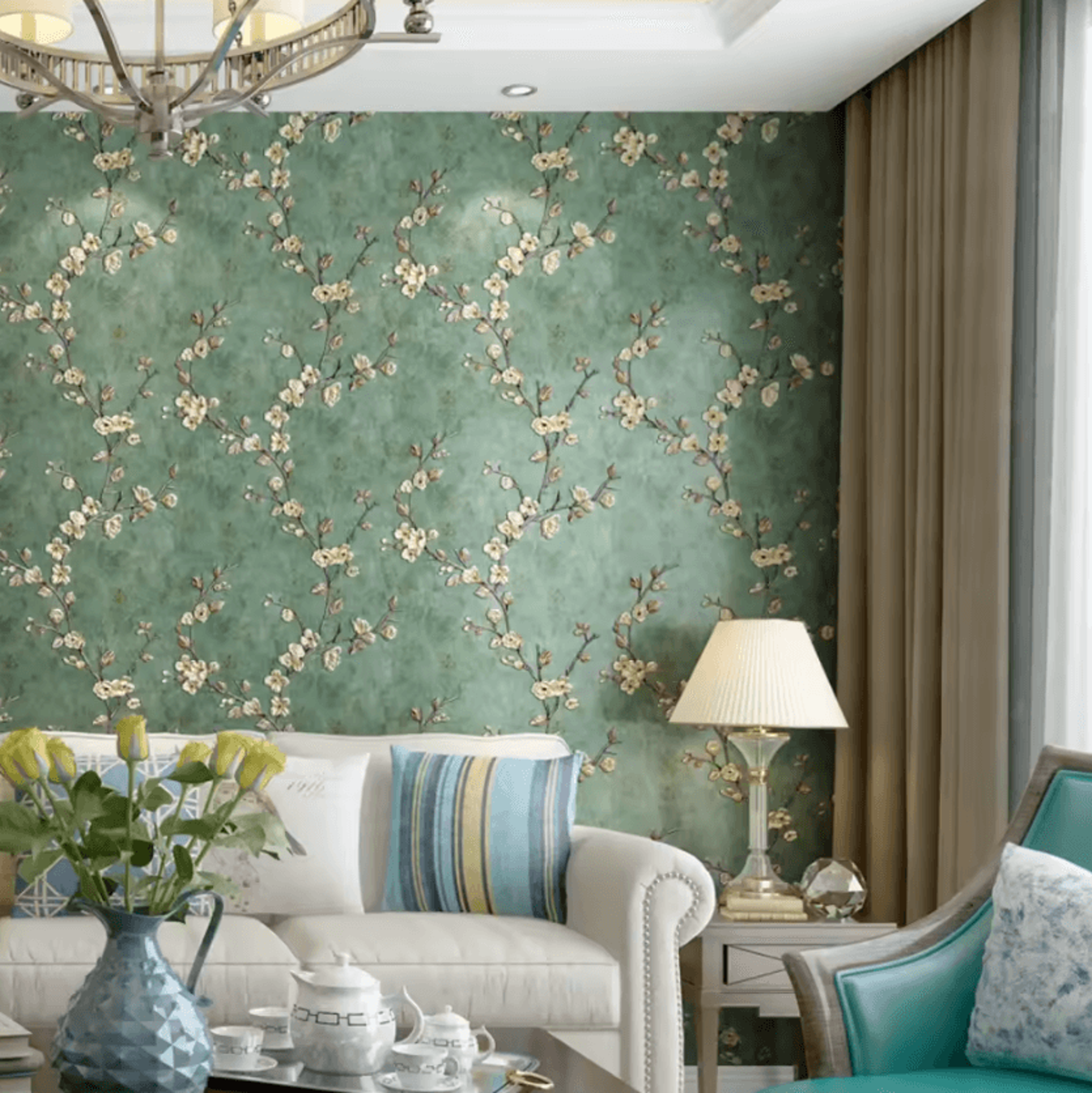 vintage floral peel and stick wallpaper