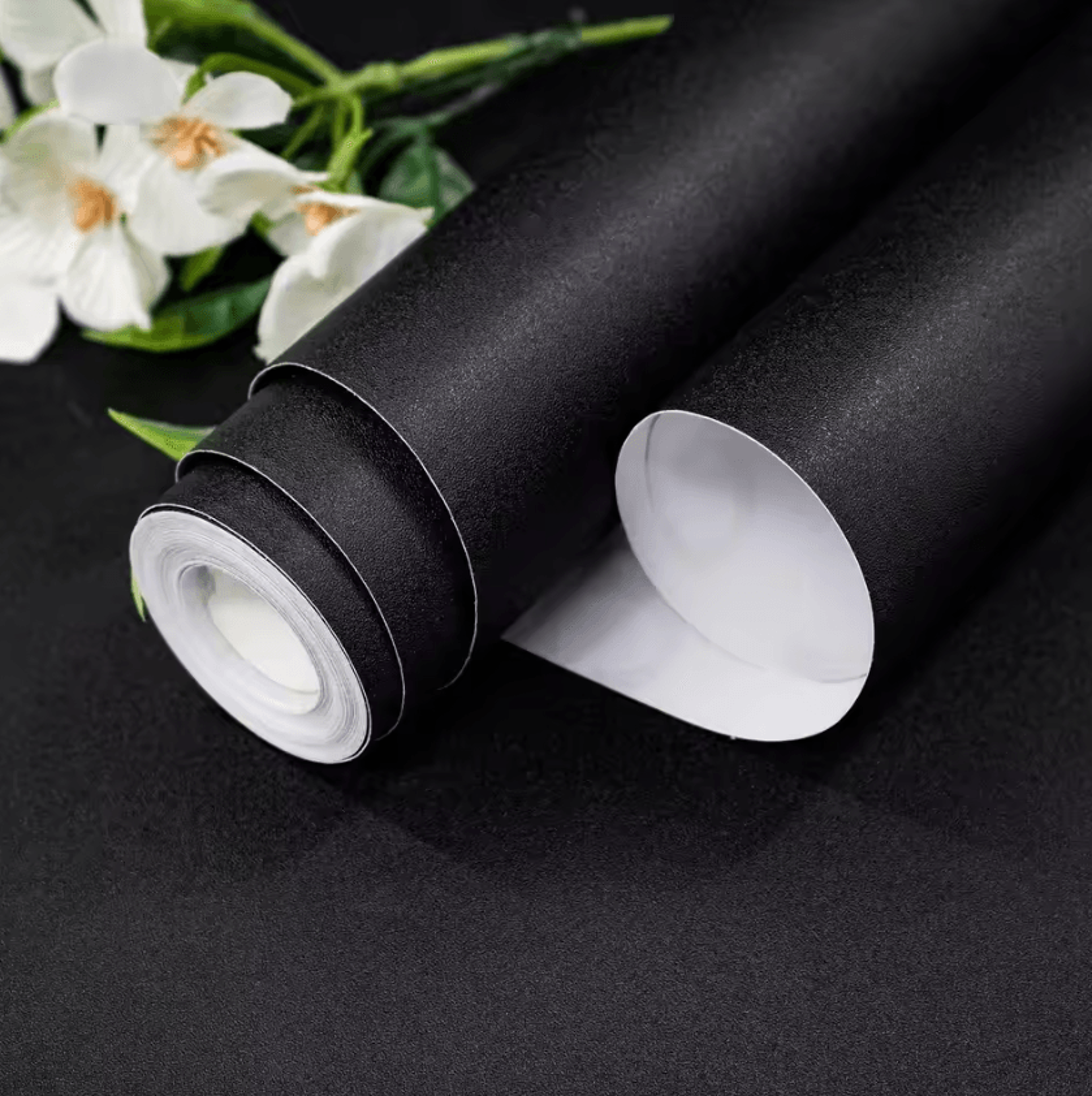 matte black peel and stick waterproof wallpaper