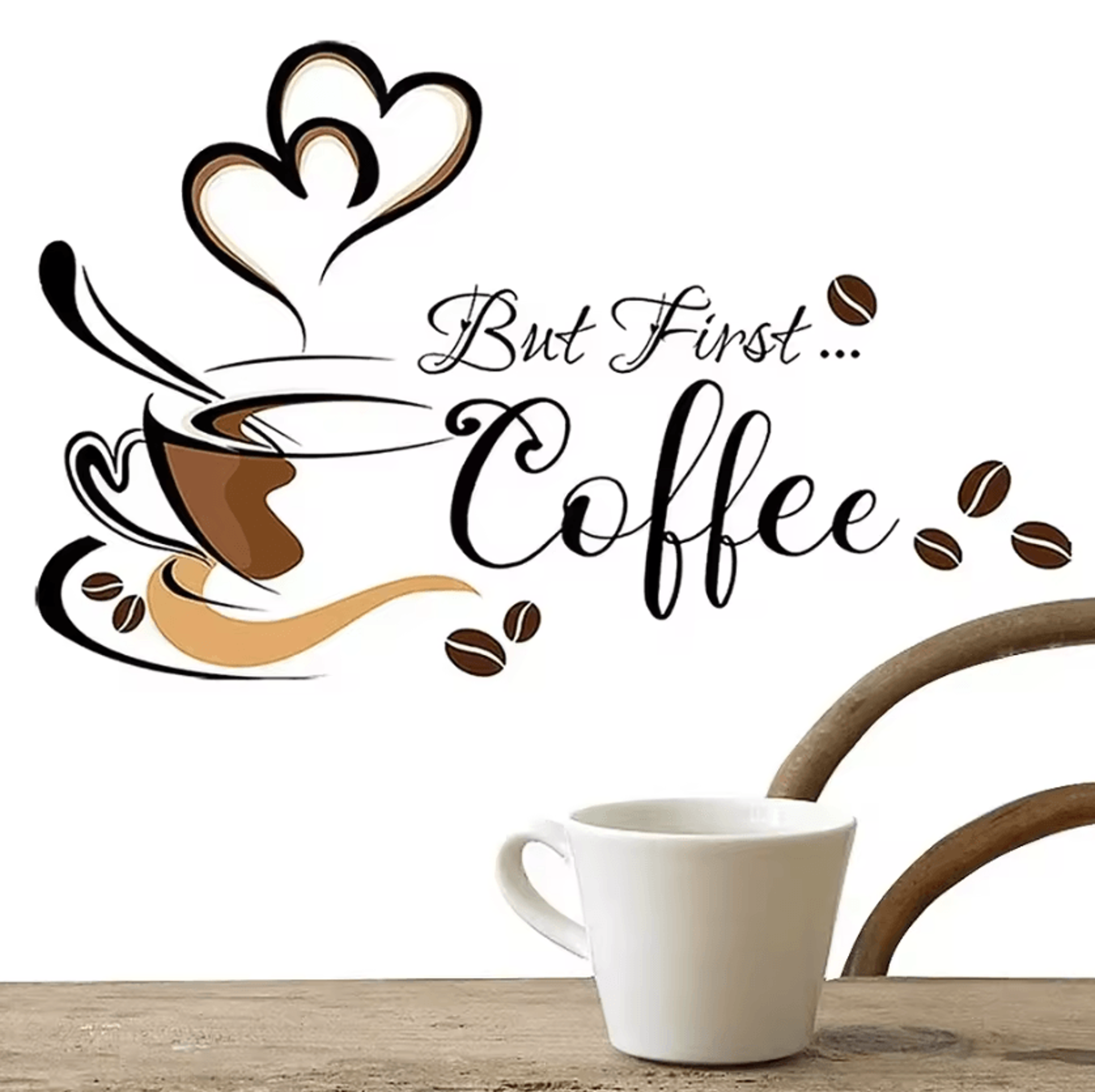 coffee cup vinyl wall sticker for kitchen and cafe decor