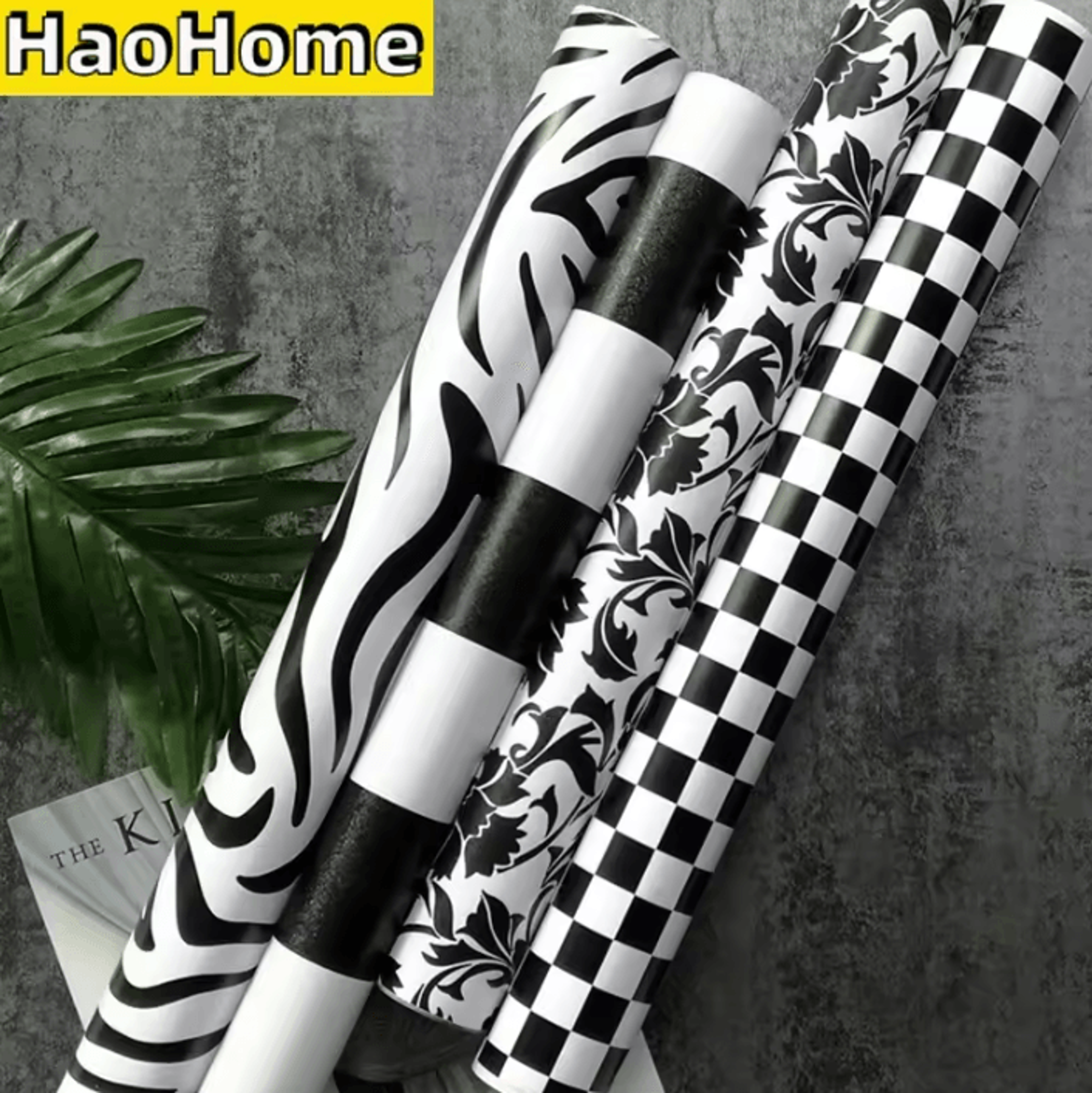 black and white striped peel and stick wallpaper