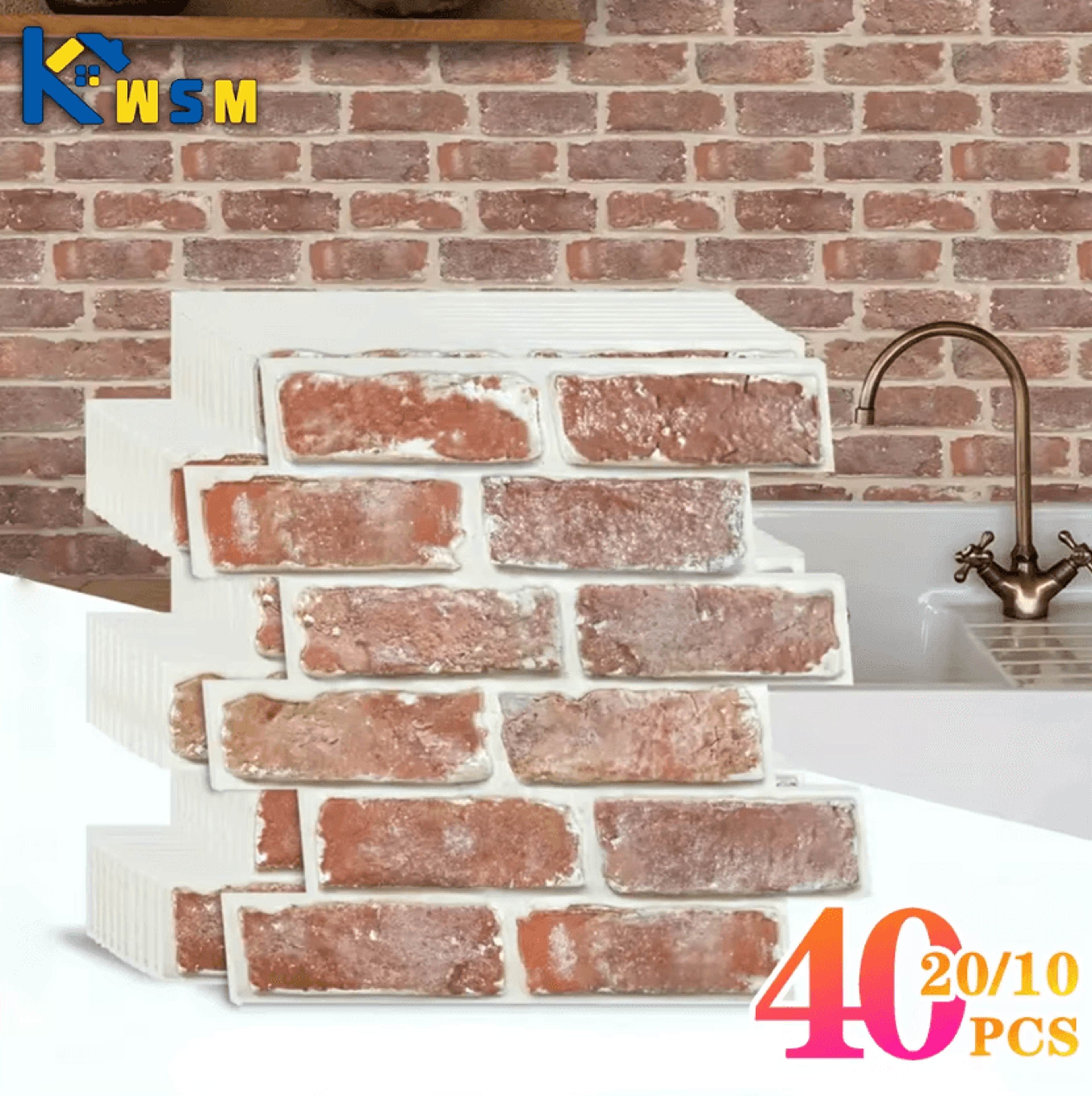 10 to 40 piece 3d foam peel and stick wall panels
