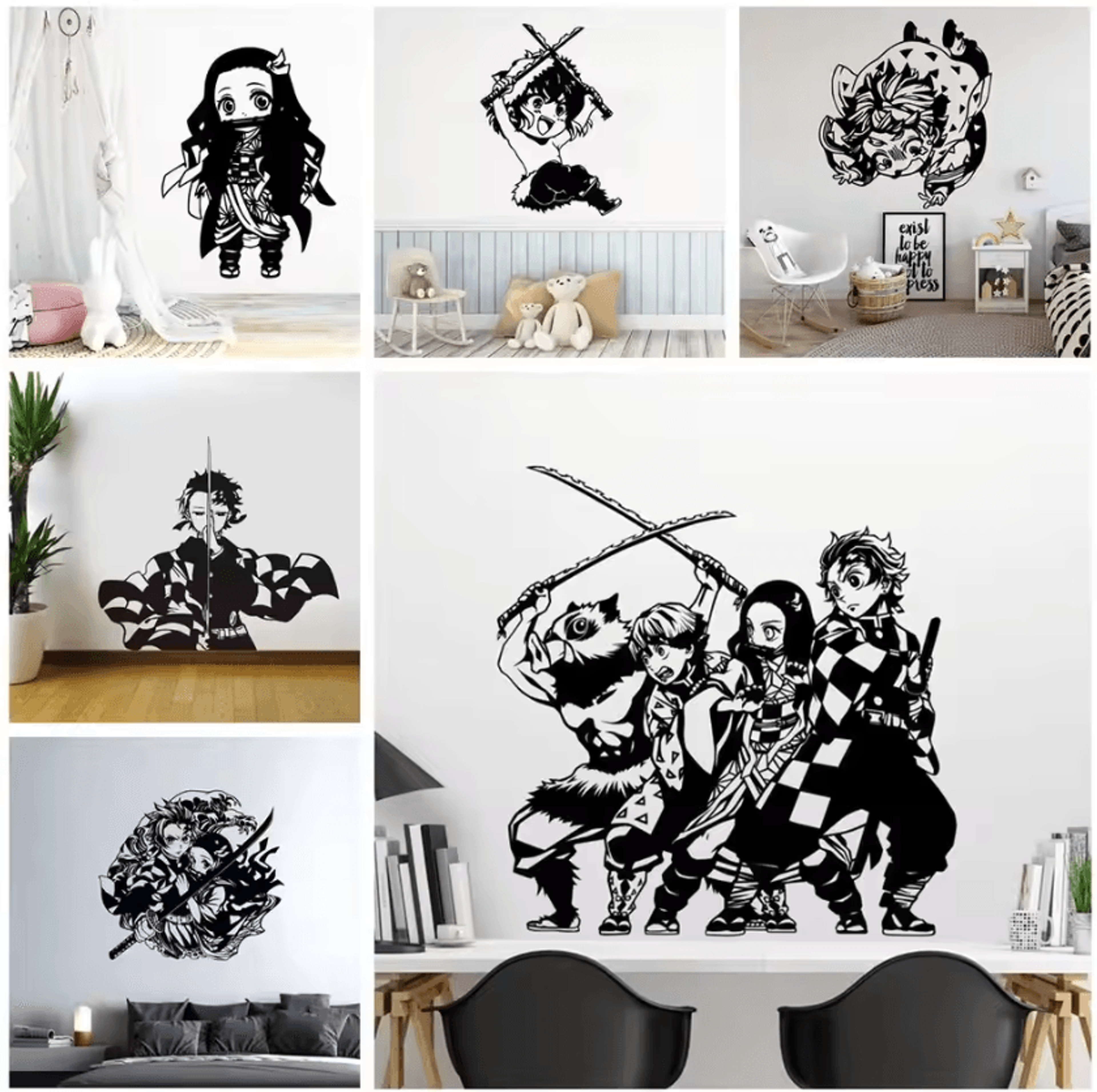 demon slayer anime peel and stick wall decal