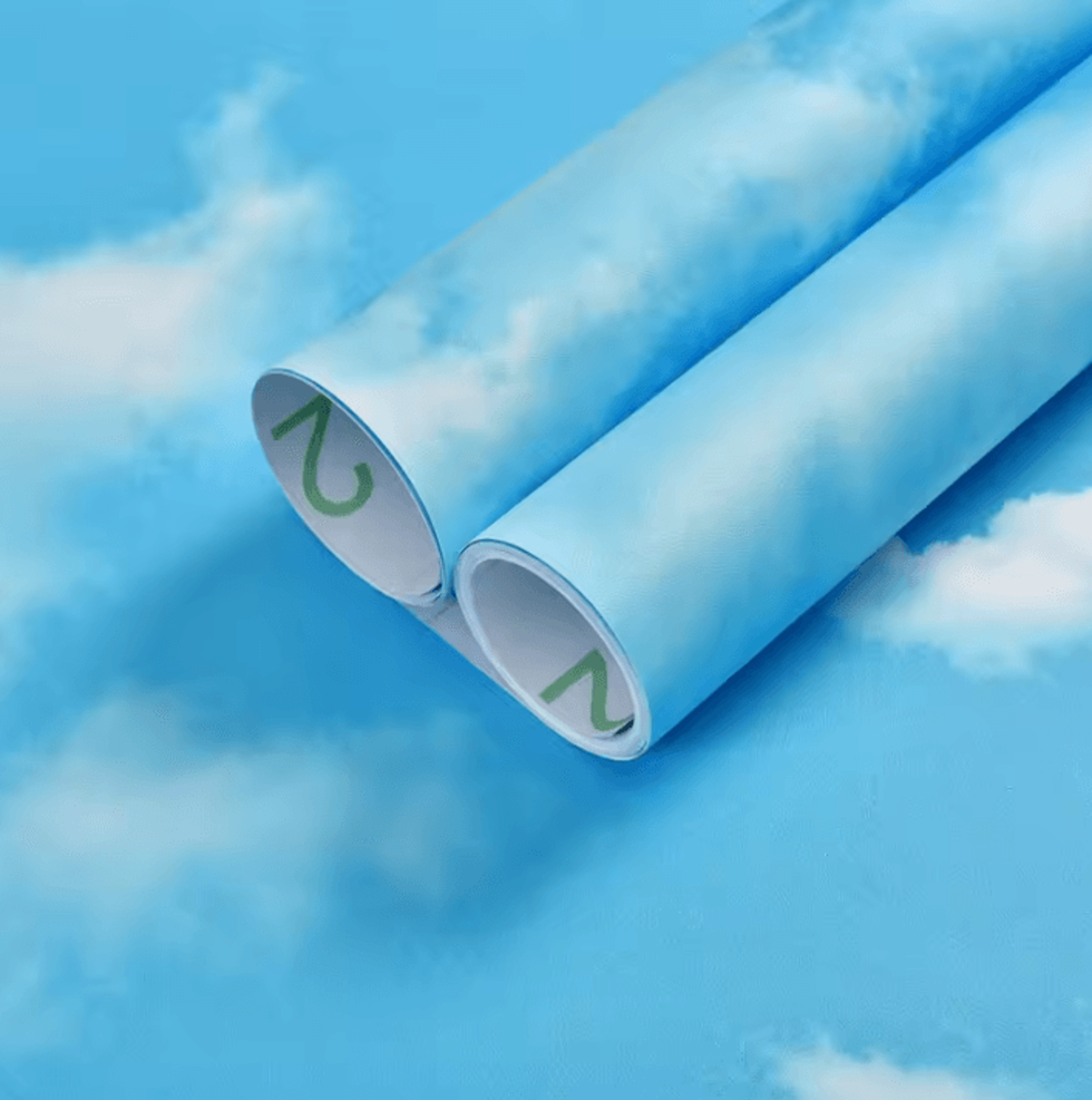 blue sky 3d peel and stick wall mural