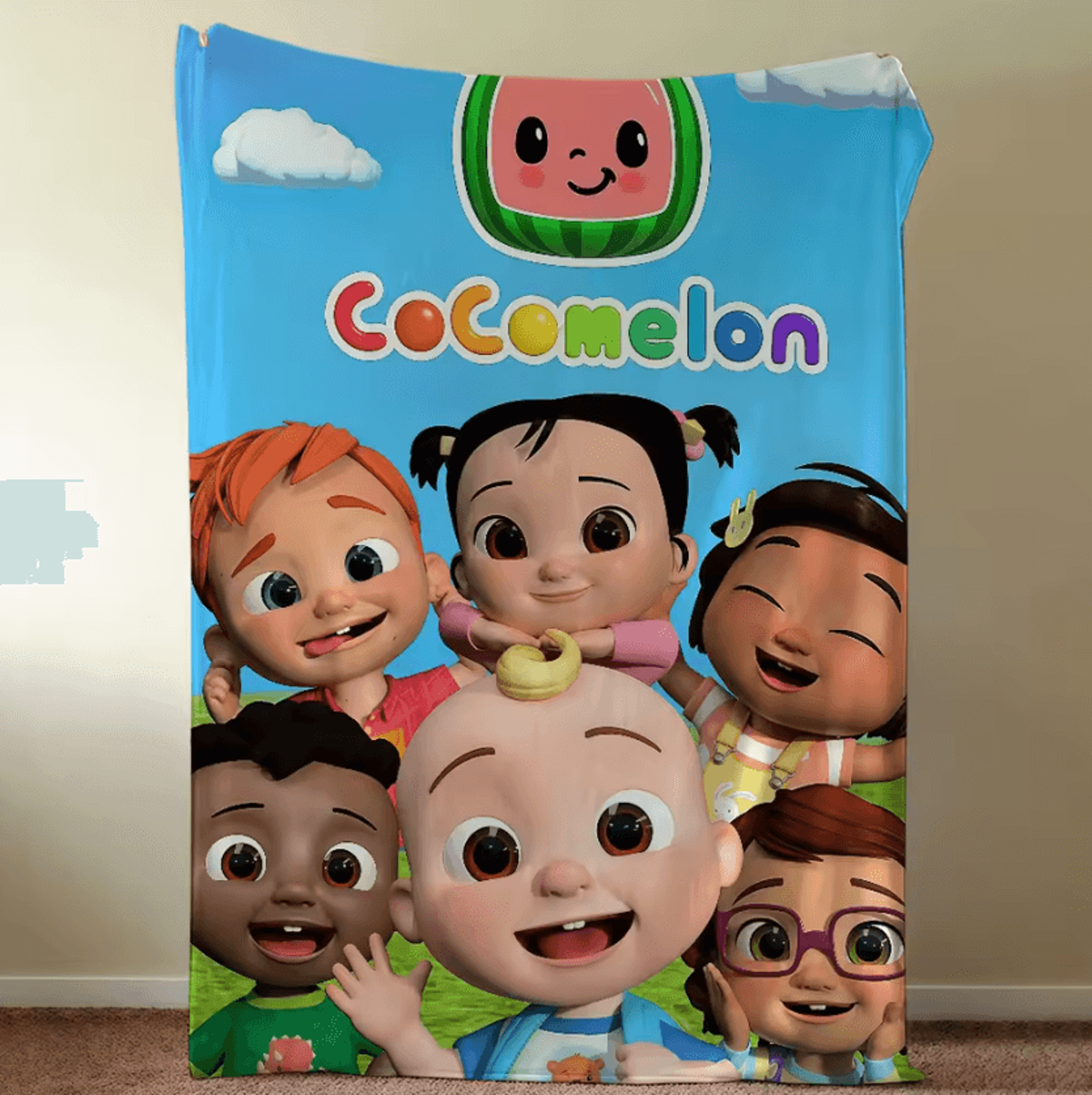 cocomelon kids plush throw blanket