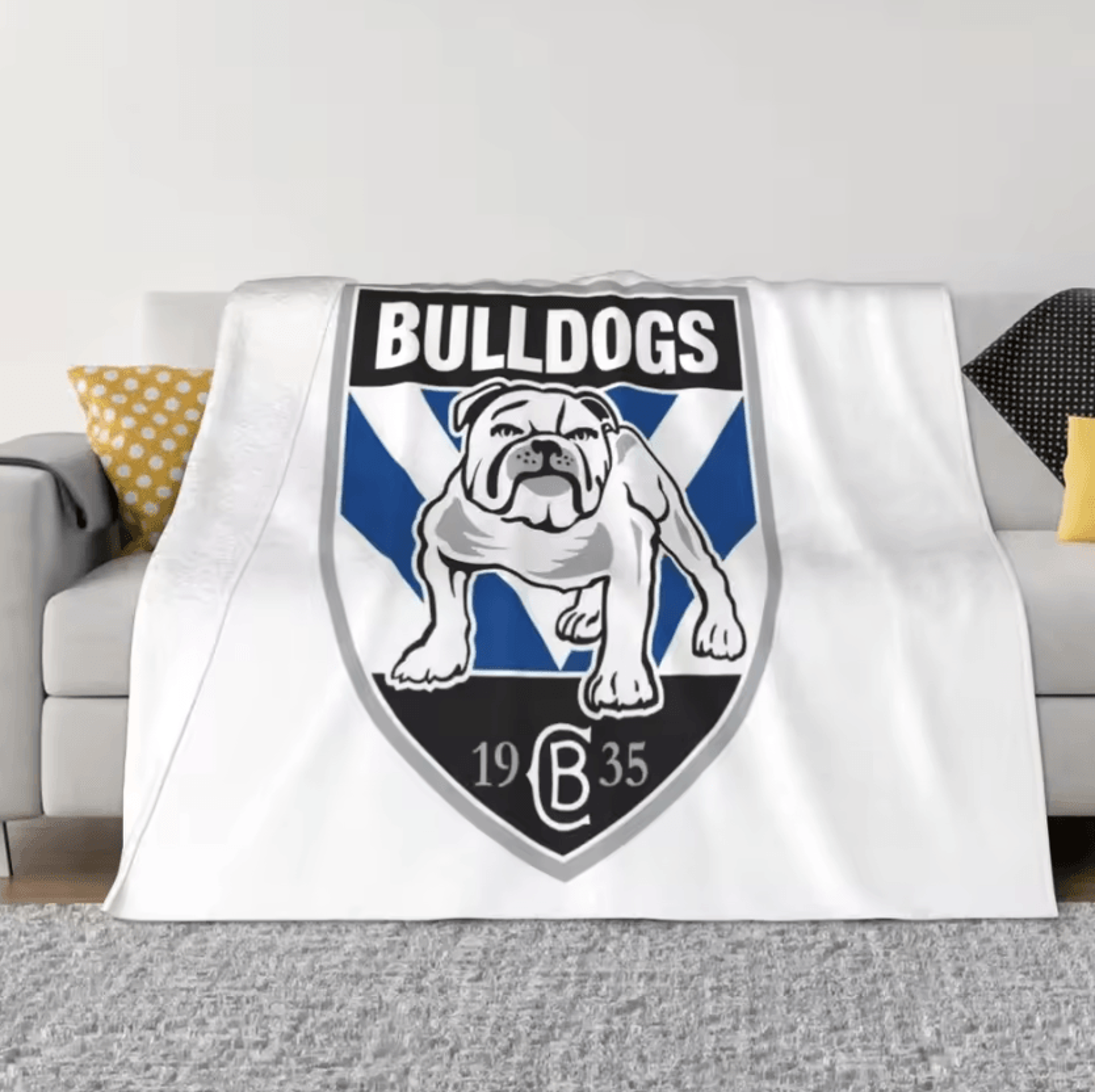 canterbury bankstown bulldogs fleece throw blanket