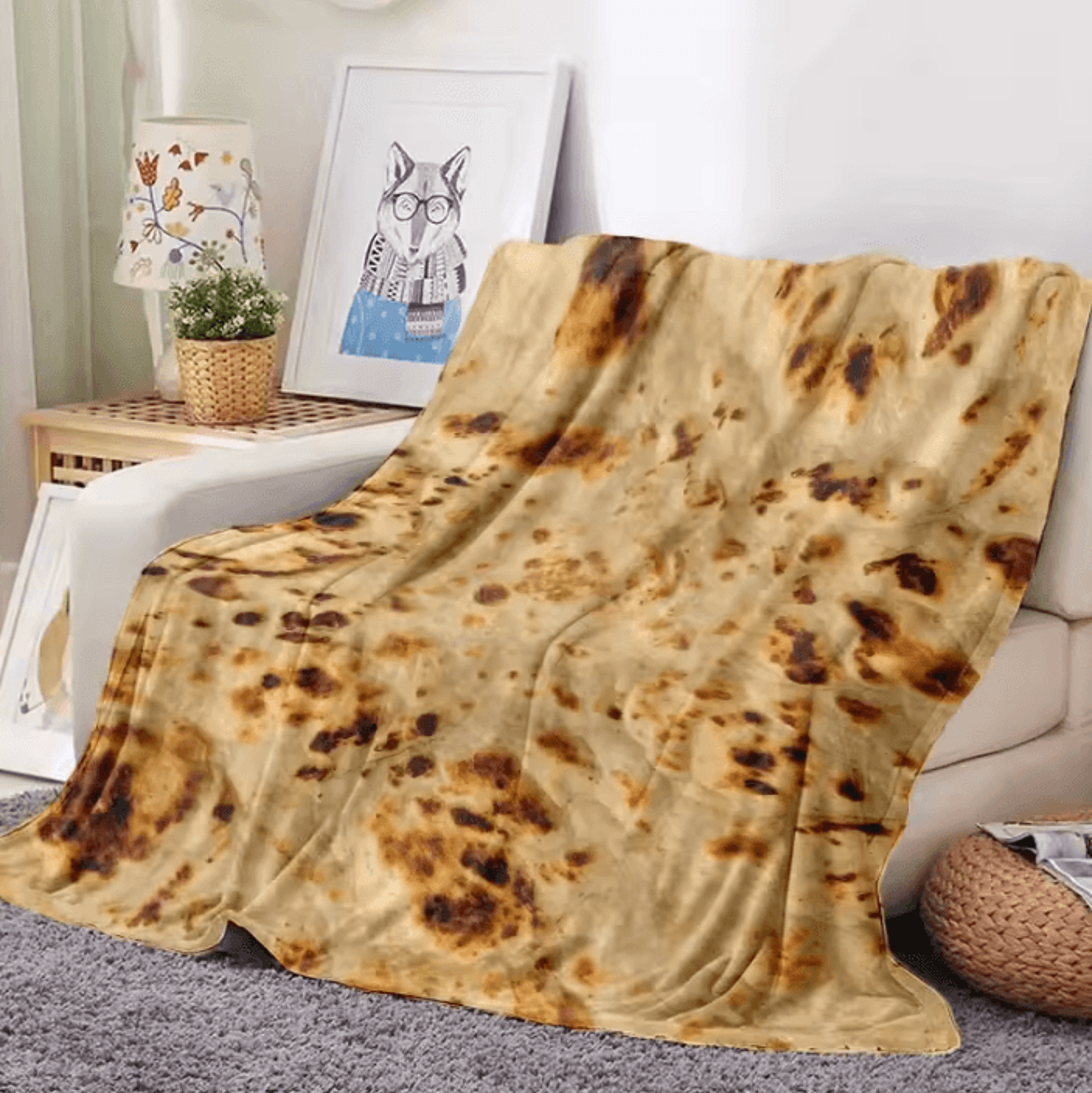 burrito tortilla flannel throw blanket