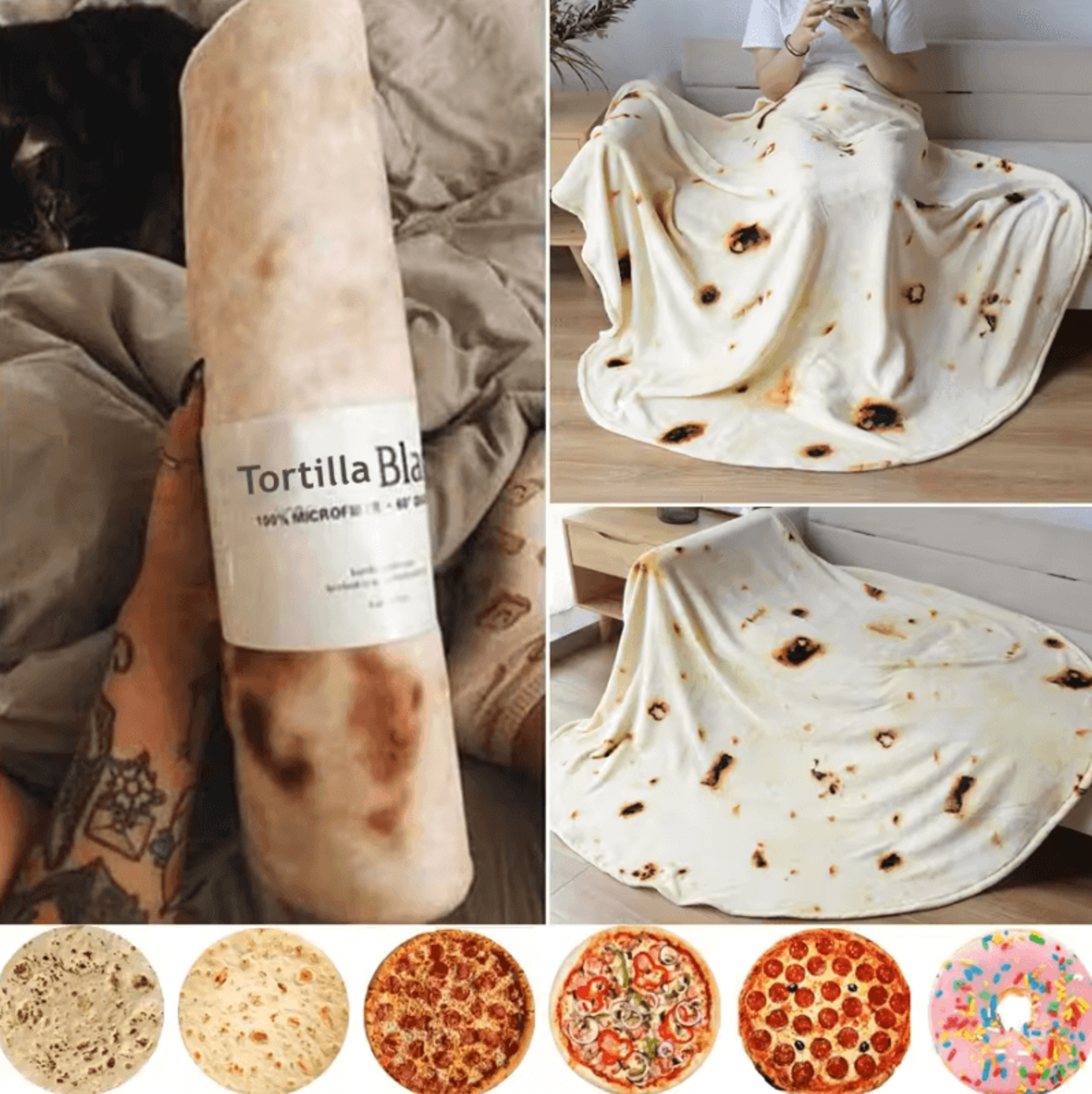 mexican tortilla flannel fleece round throw blanket