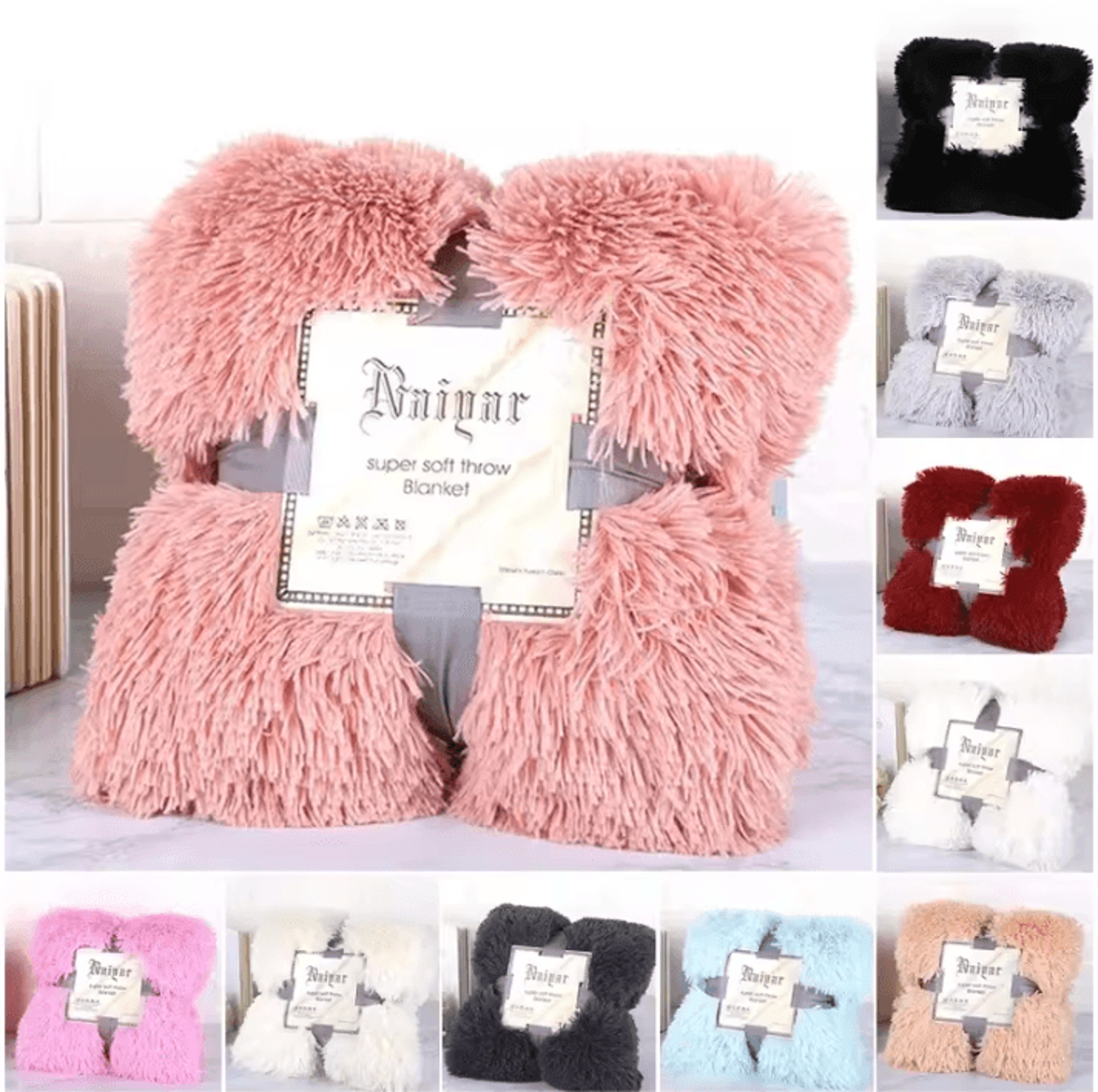 super soft shaggy faux fur throw blanket