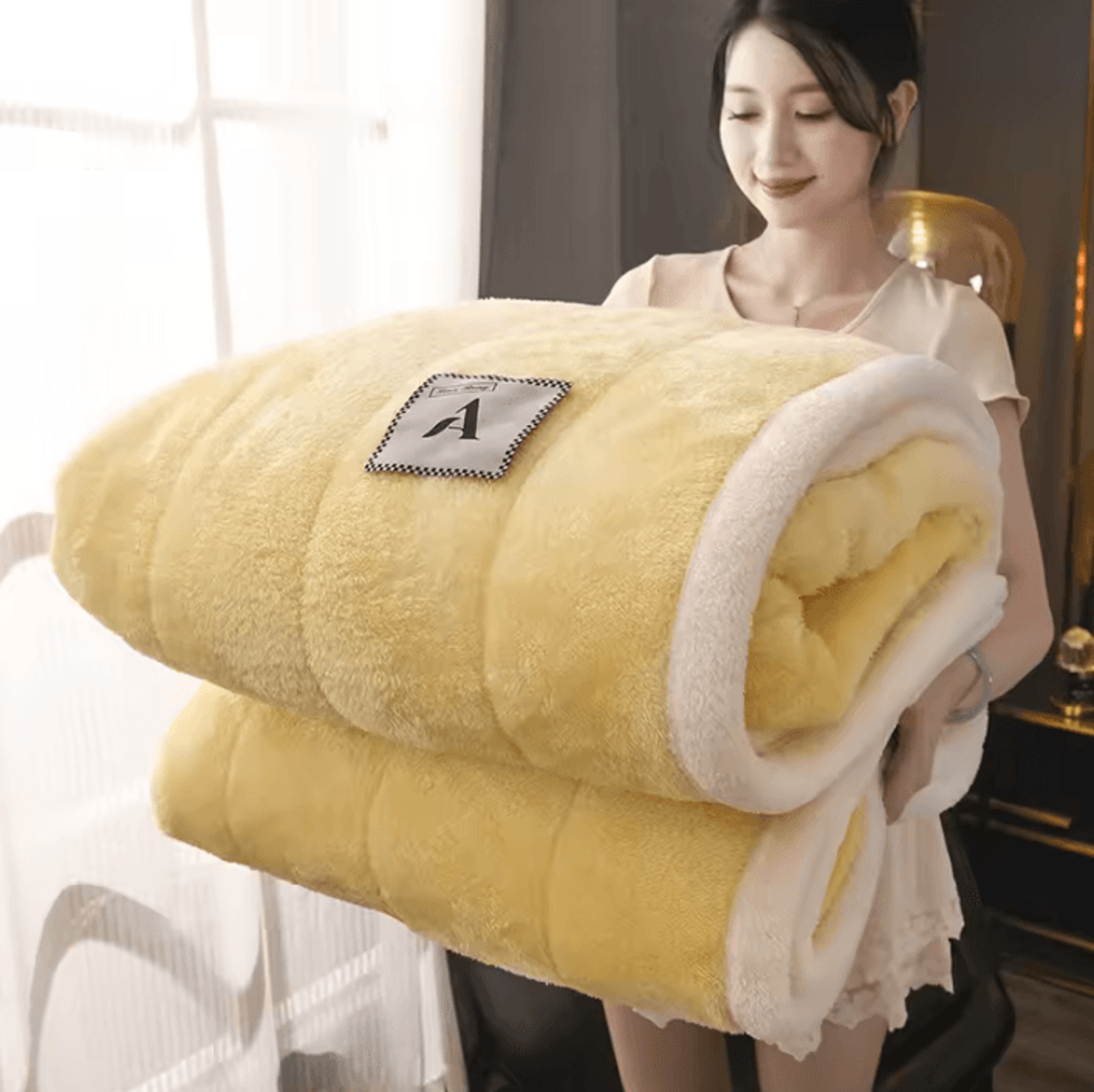 three layer thickened milk velvet winter blanket