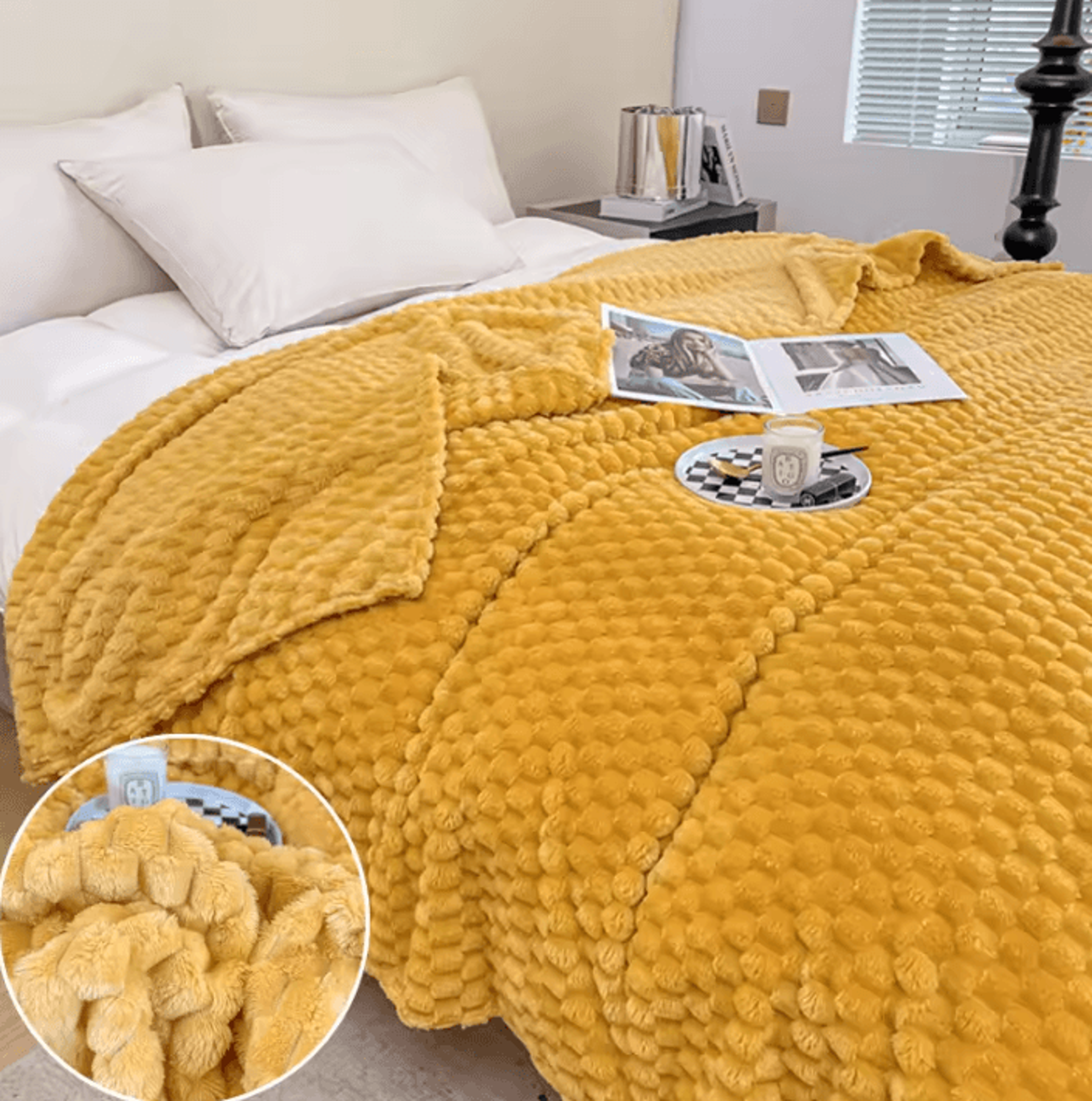 soft plaid fleece travel throw blanket