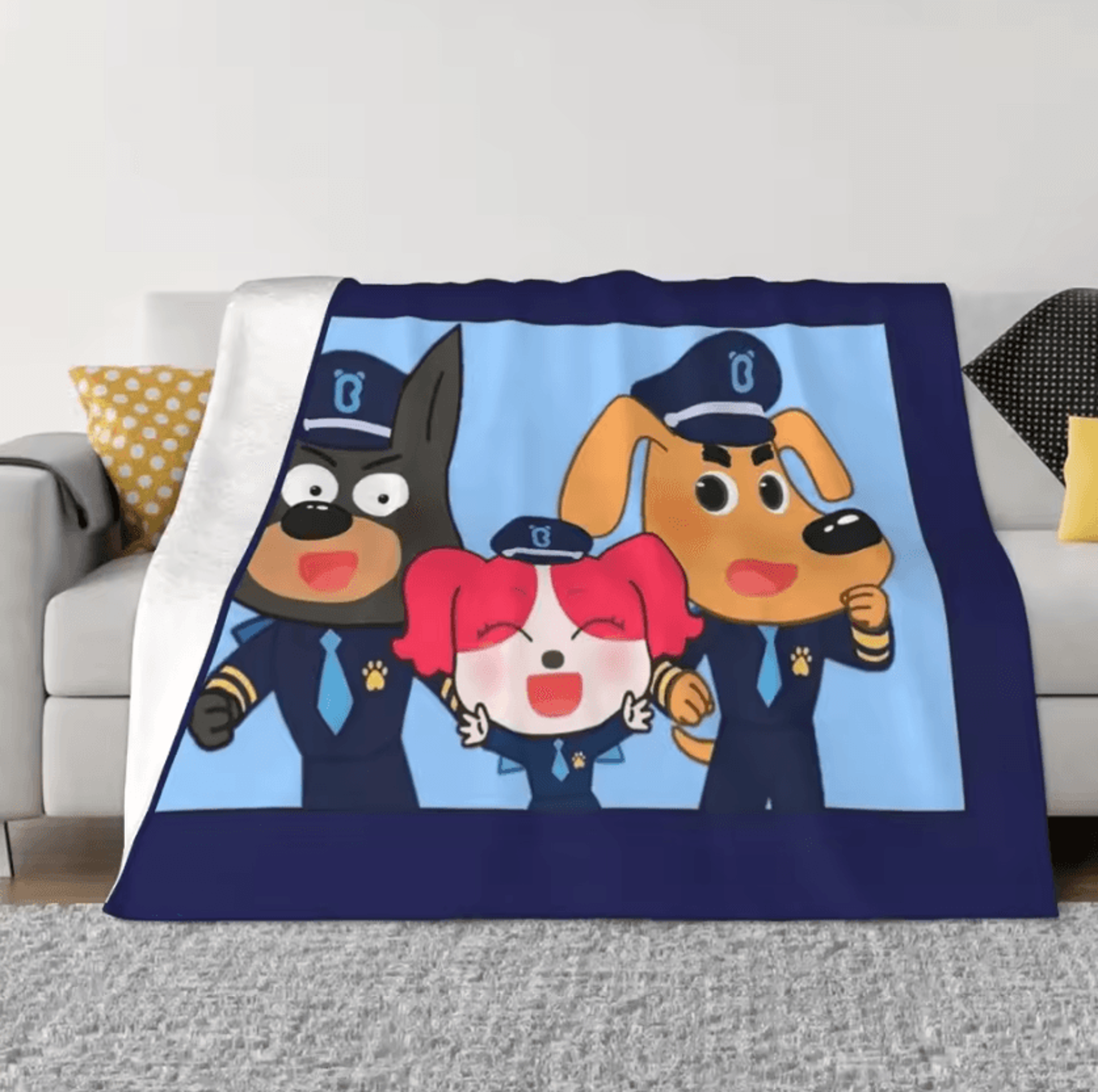 sheriff labrador soft flannel throw blanket