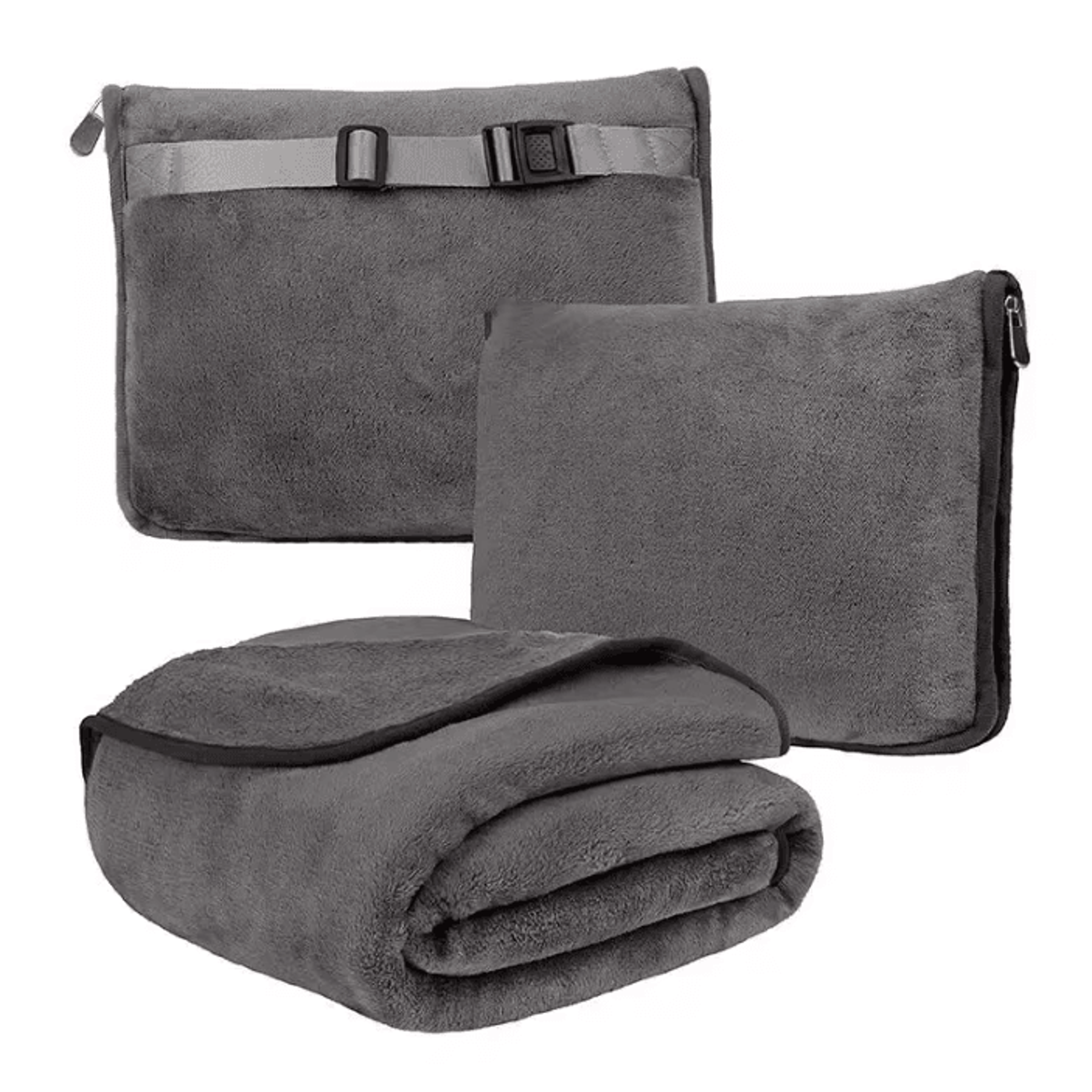 plush travel pillow and blanket set